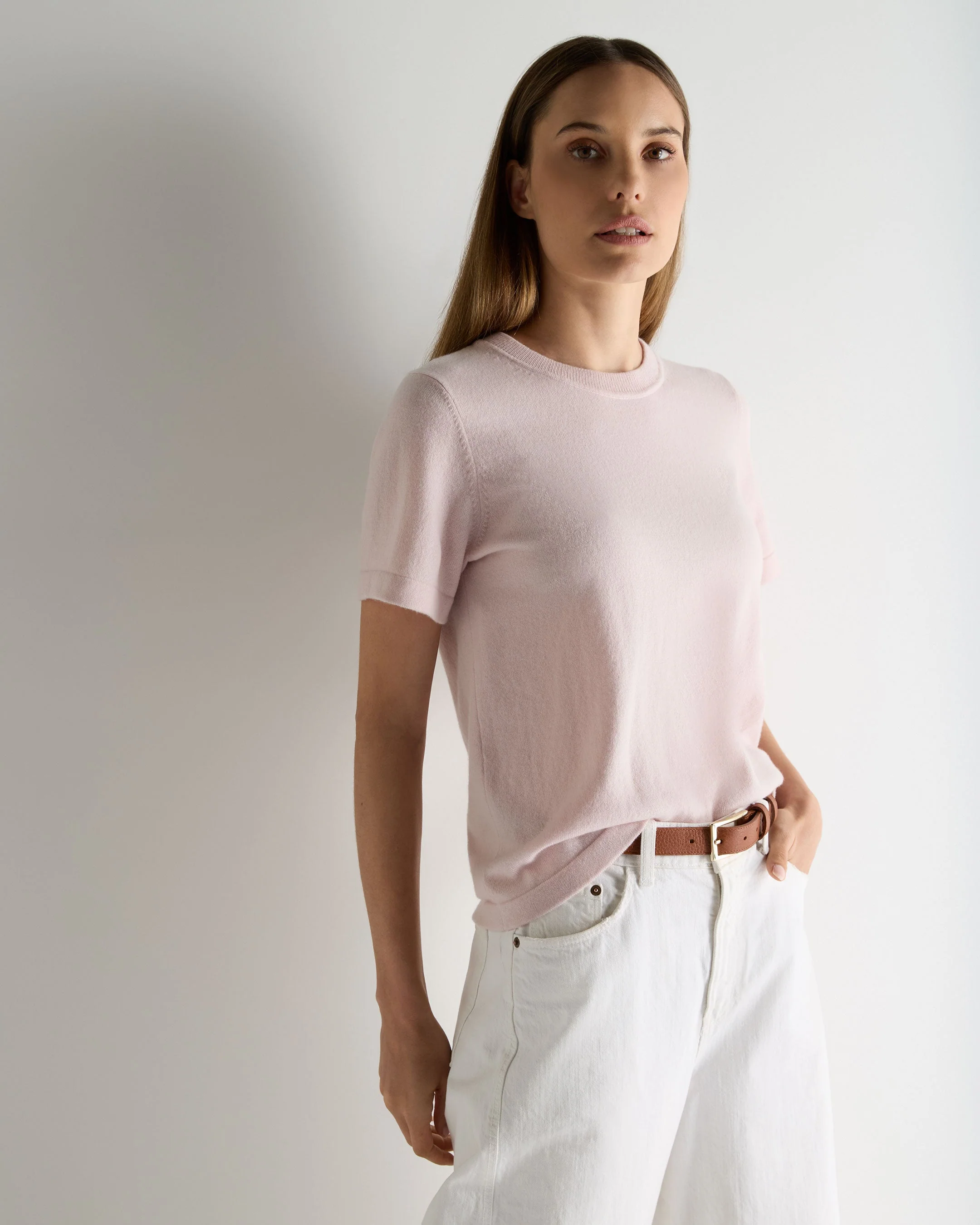 Women's Lottie Cashmere T-Shirt Powder Pink