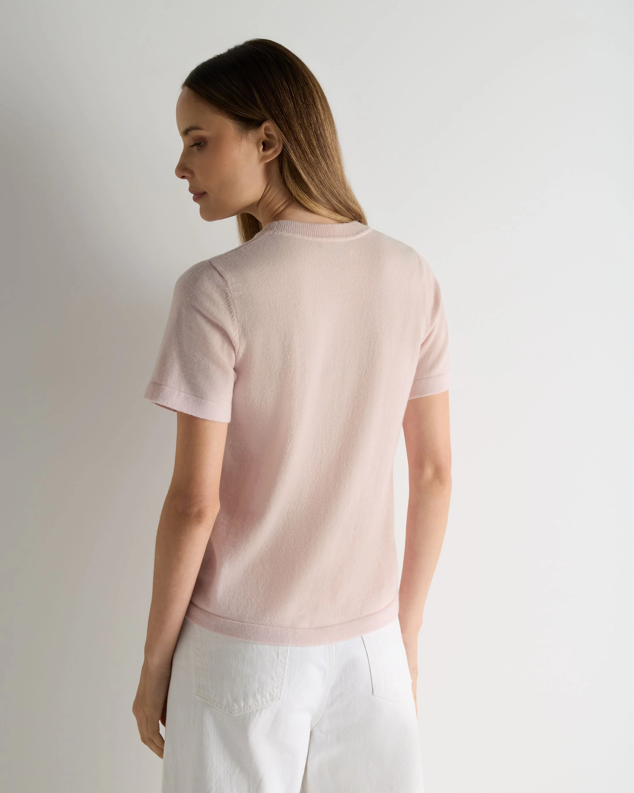 Women's Lottie Cashmere T-Shirt Powder Pink - Image 4