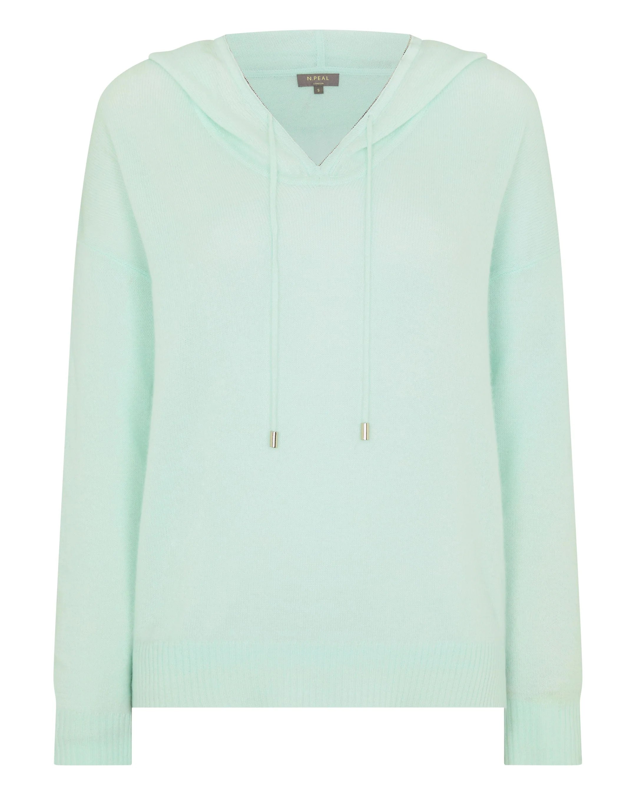 Women's Maya Metal Trim Cashmere Hoodie Mint Green - Image 2