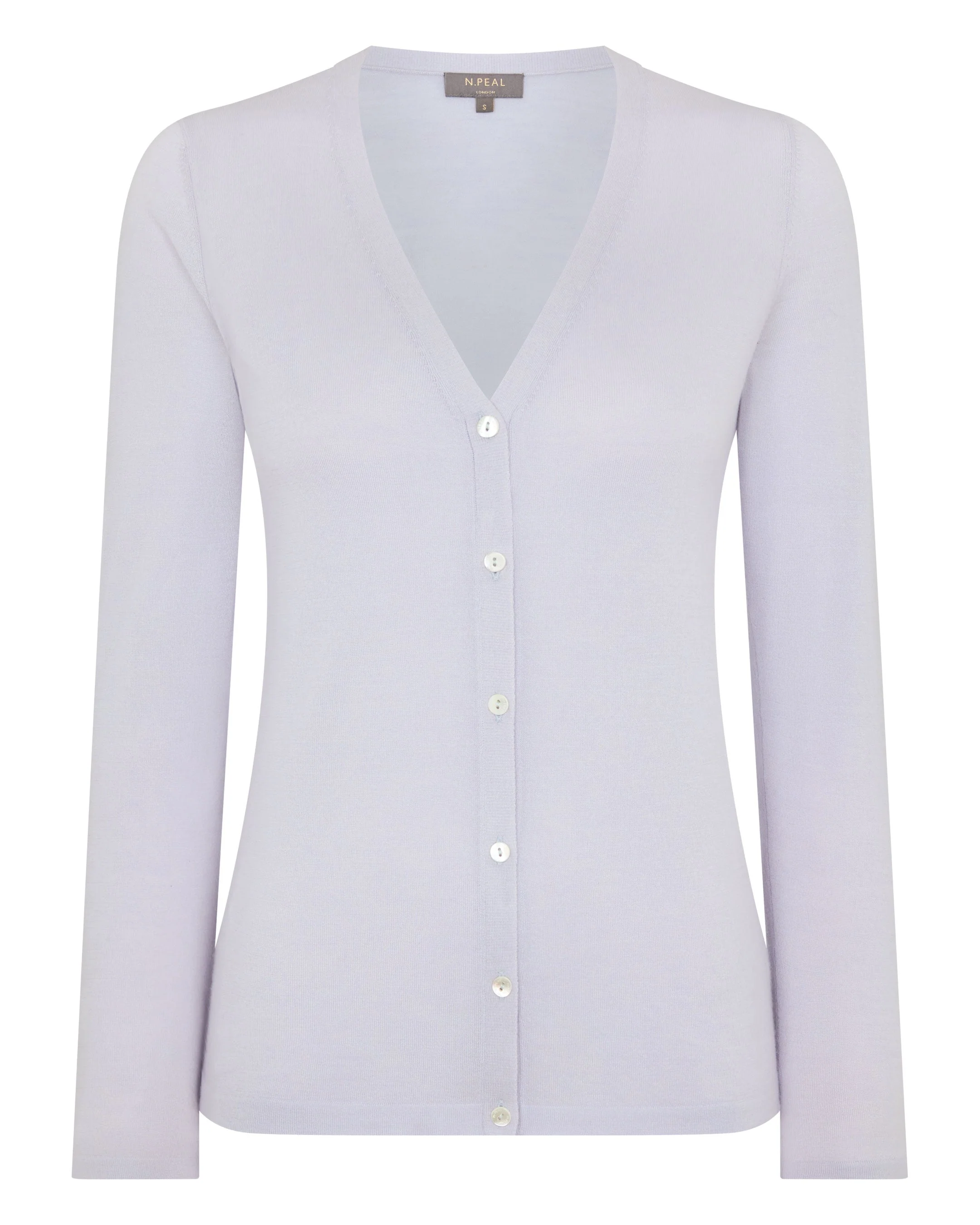 Women's Mia Superfine Cashmere V Neck Cardigan Lavender Purple - Image 2