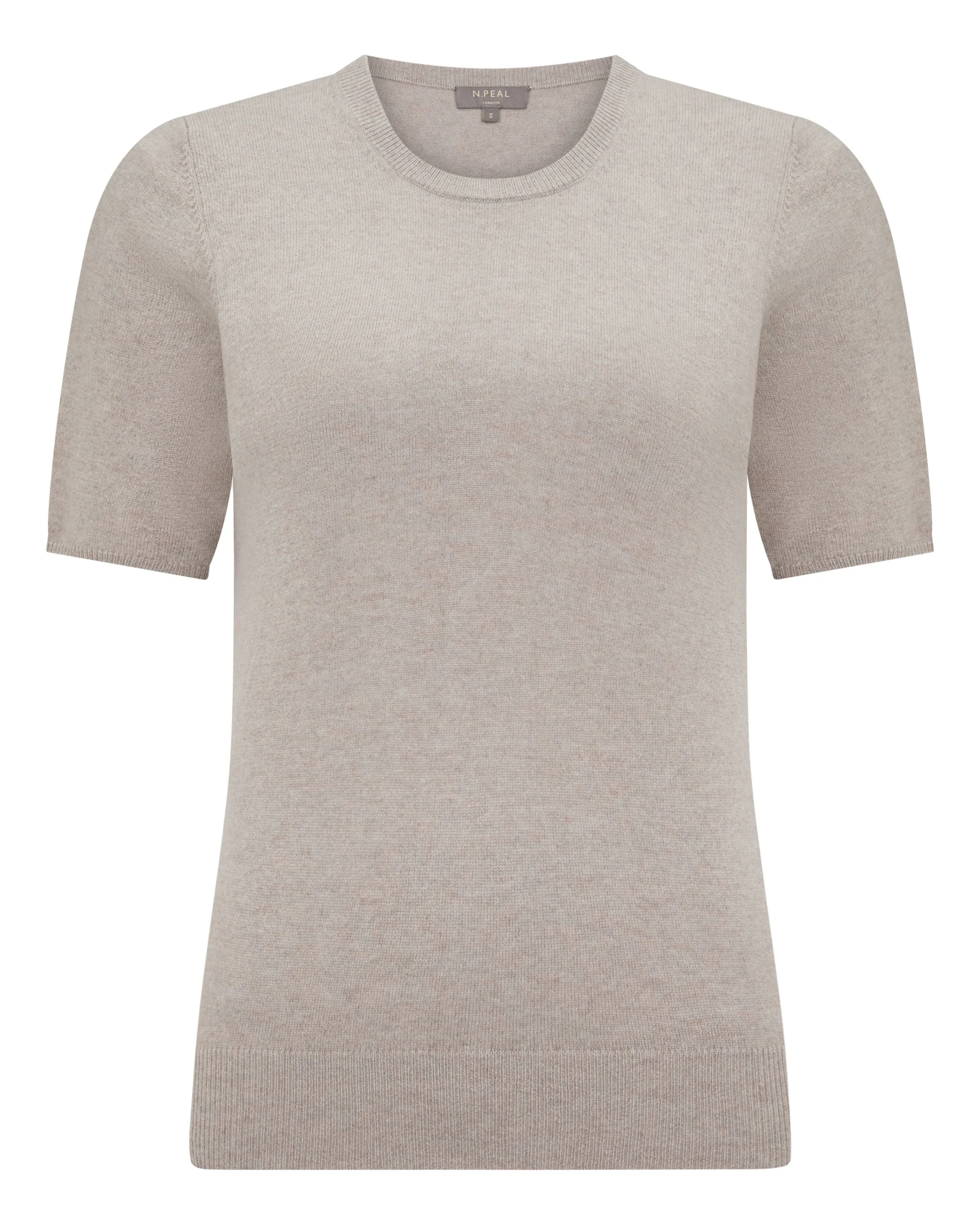 Women's Milly Classic Cashmere T-Shirt Oat Grey - Image 2