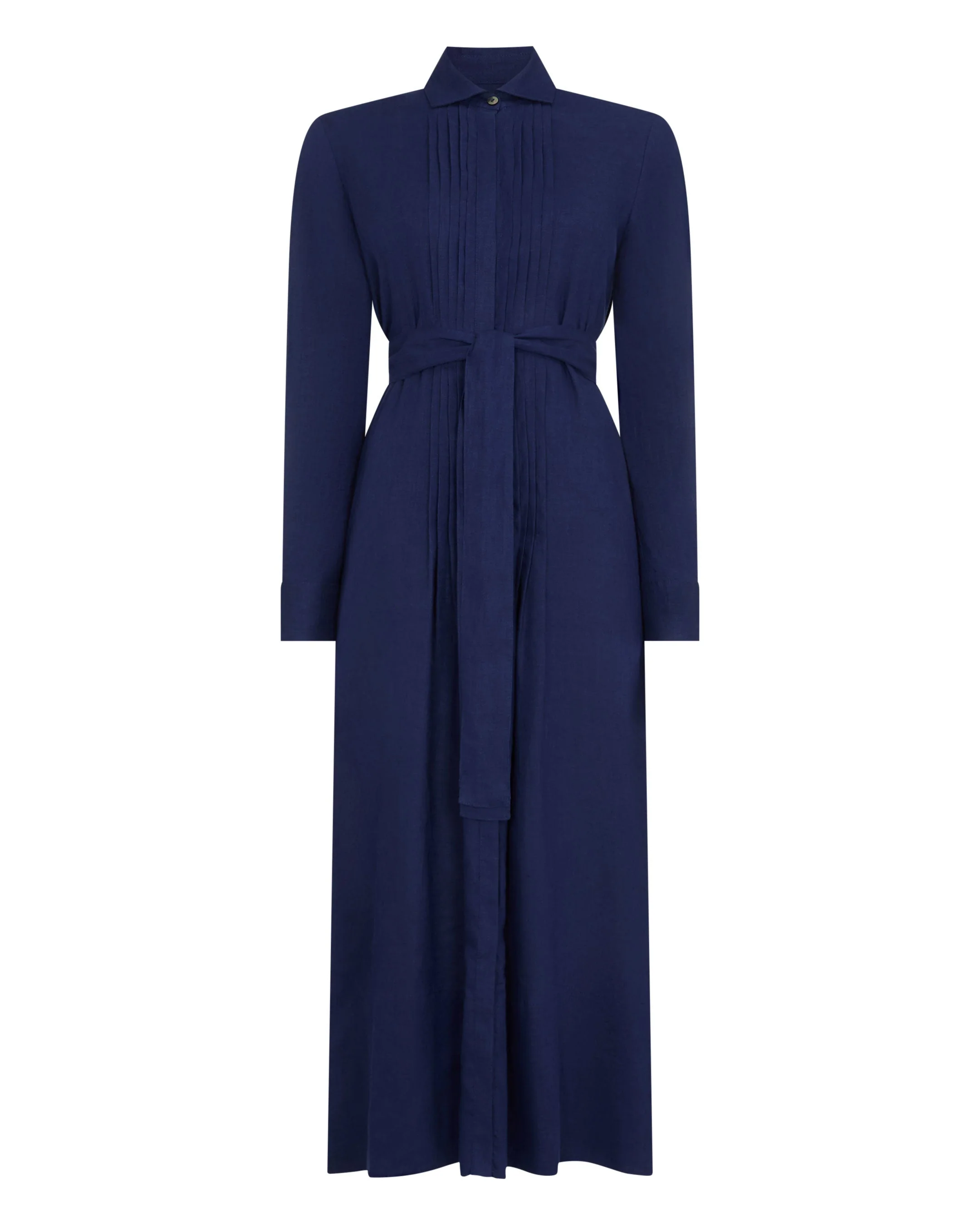Women's Modica Linen Shirt Dress French Navy Blue - Image 2