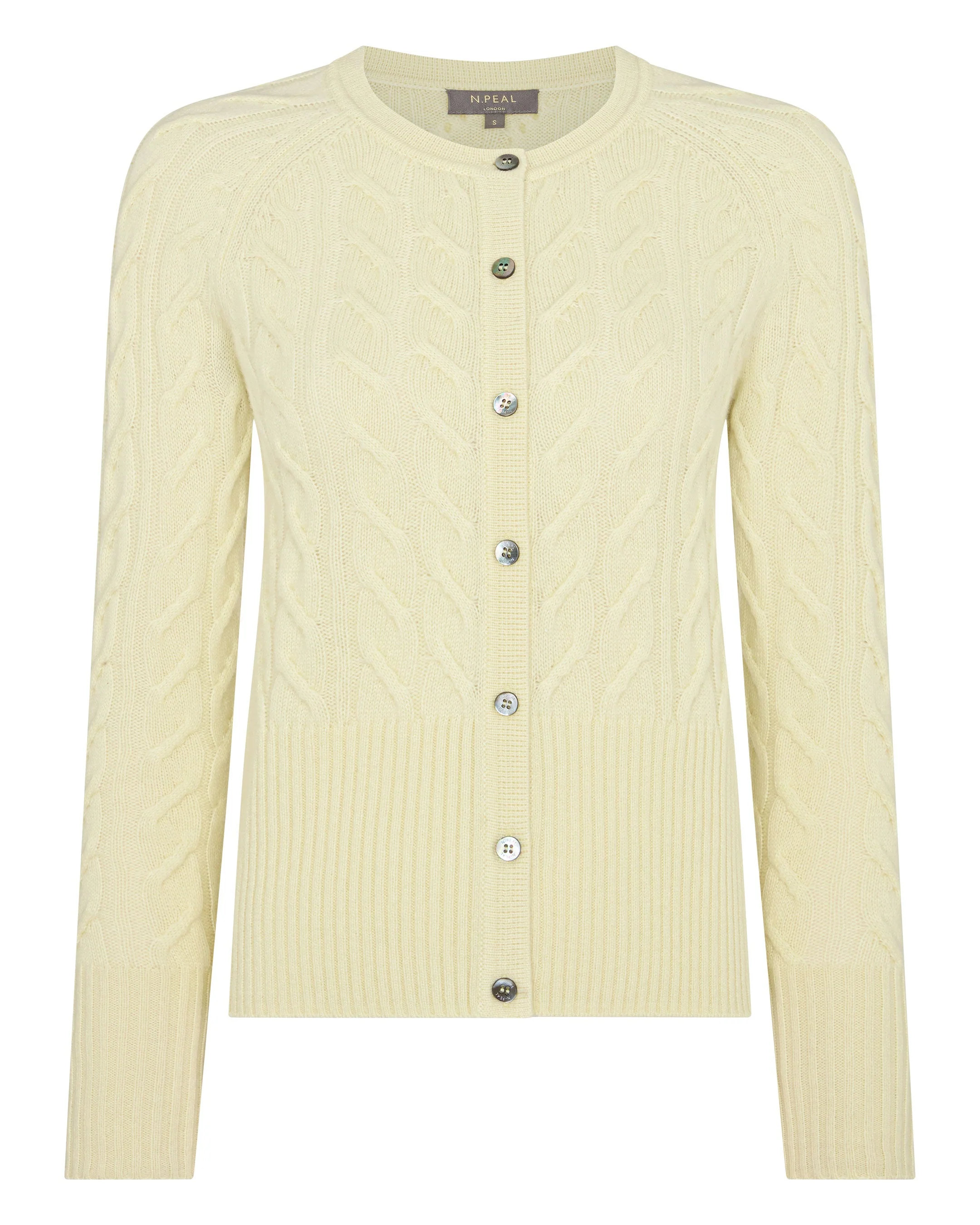 Women's Myla Cable Cashmere Cardigan Butter Yellow - Image 2