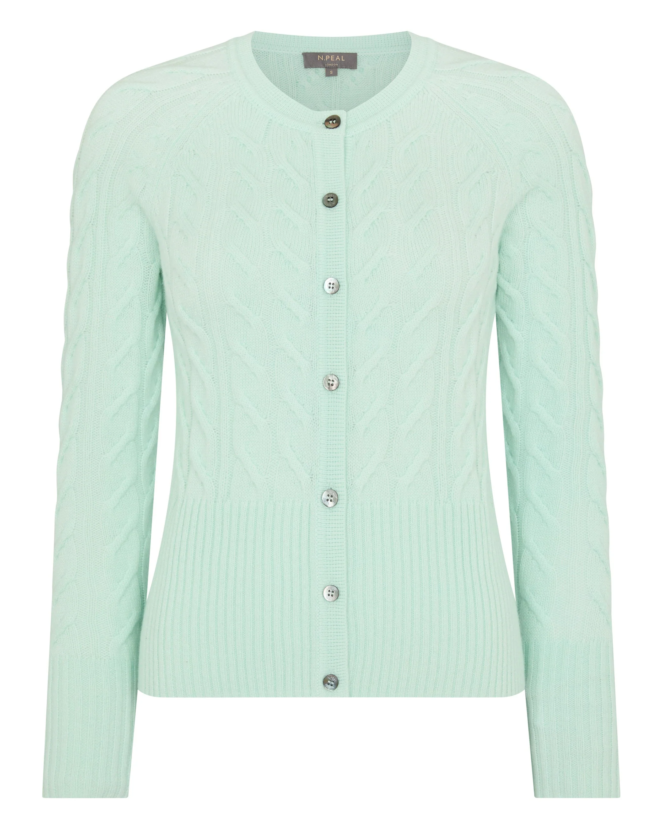 Women's Myla Cable Cashmere Cardigan Mint Green - Image 2