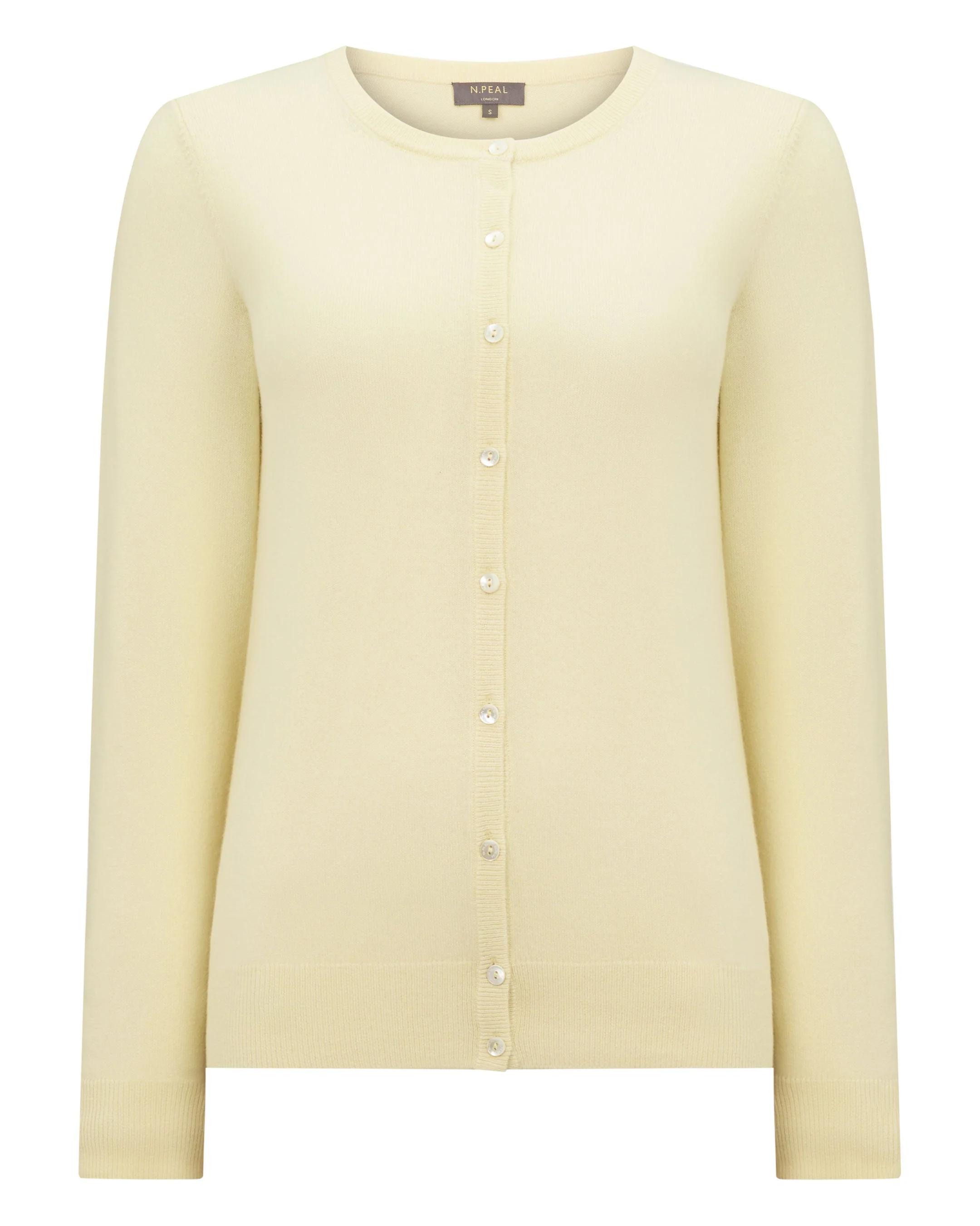 Women's Olivia Round Neck Cashmere Cardigan Butter Yellow - Image 2