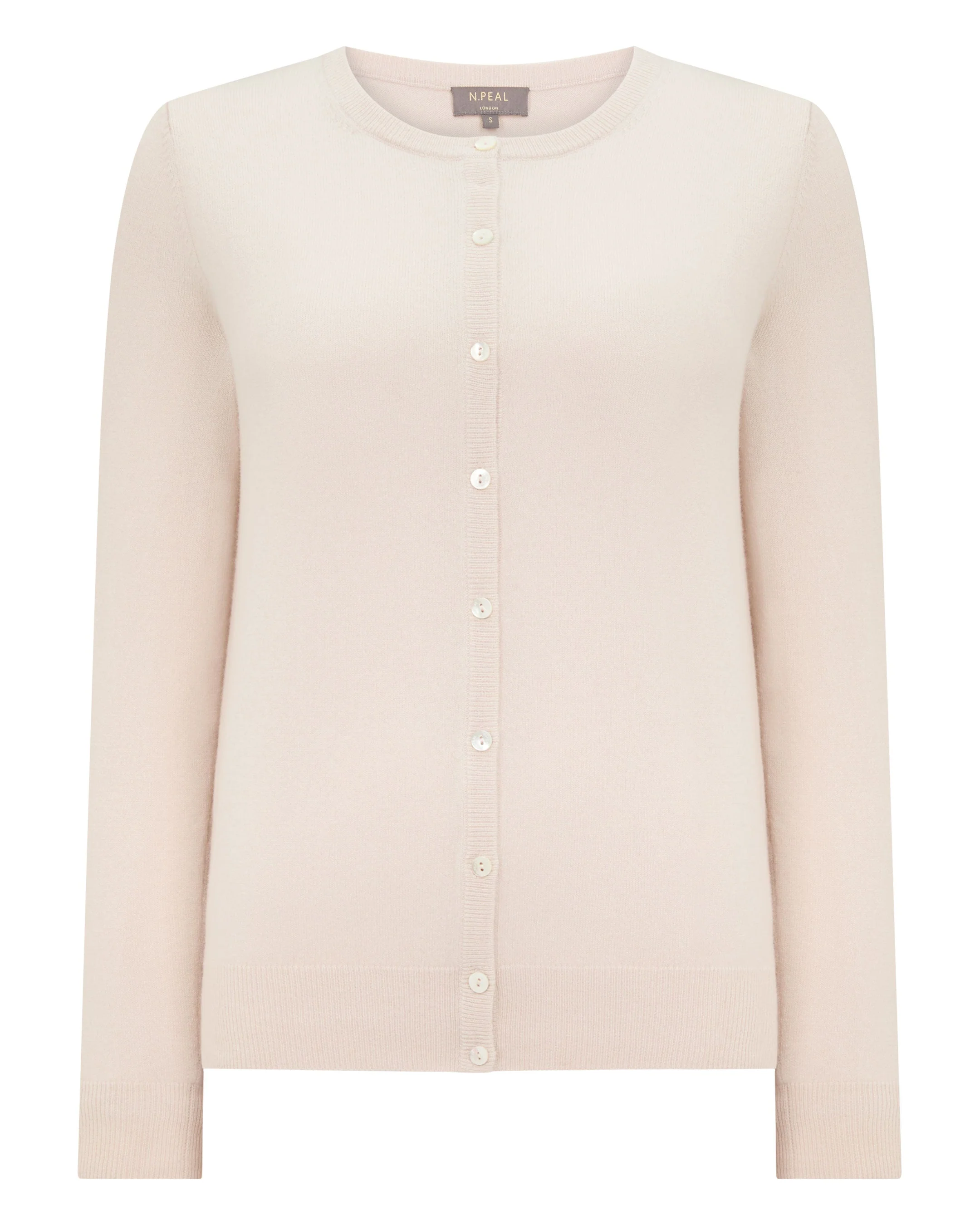 Women's Olivia Round Neck Cashmere Cardigan Dove Pink - Image 2