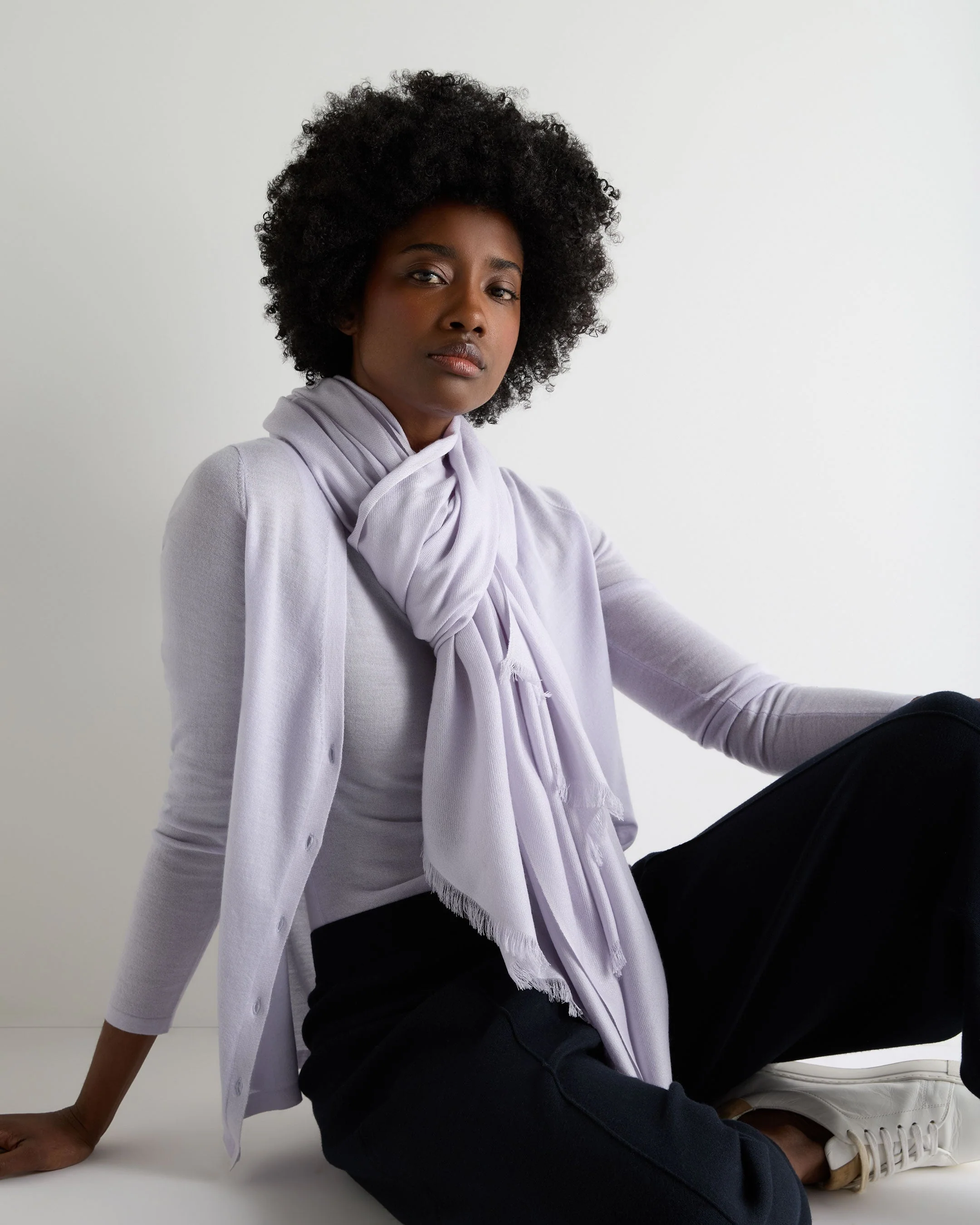Women's Pashmina Cashmere Shawl Lavender Purple - Image 2