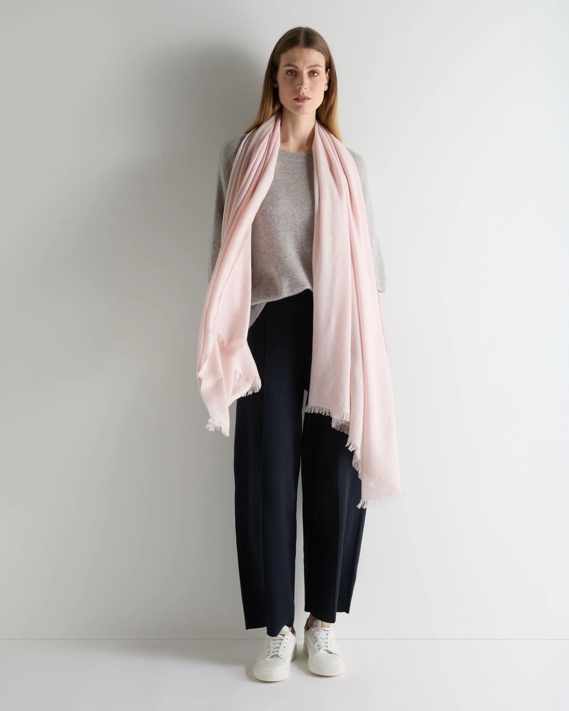 Women's Pashmina Cashmere Shawl Powder Pink - Image 3