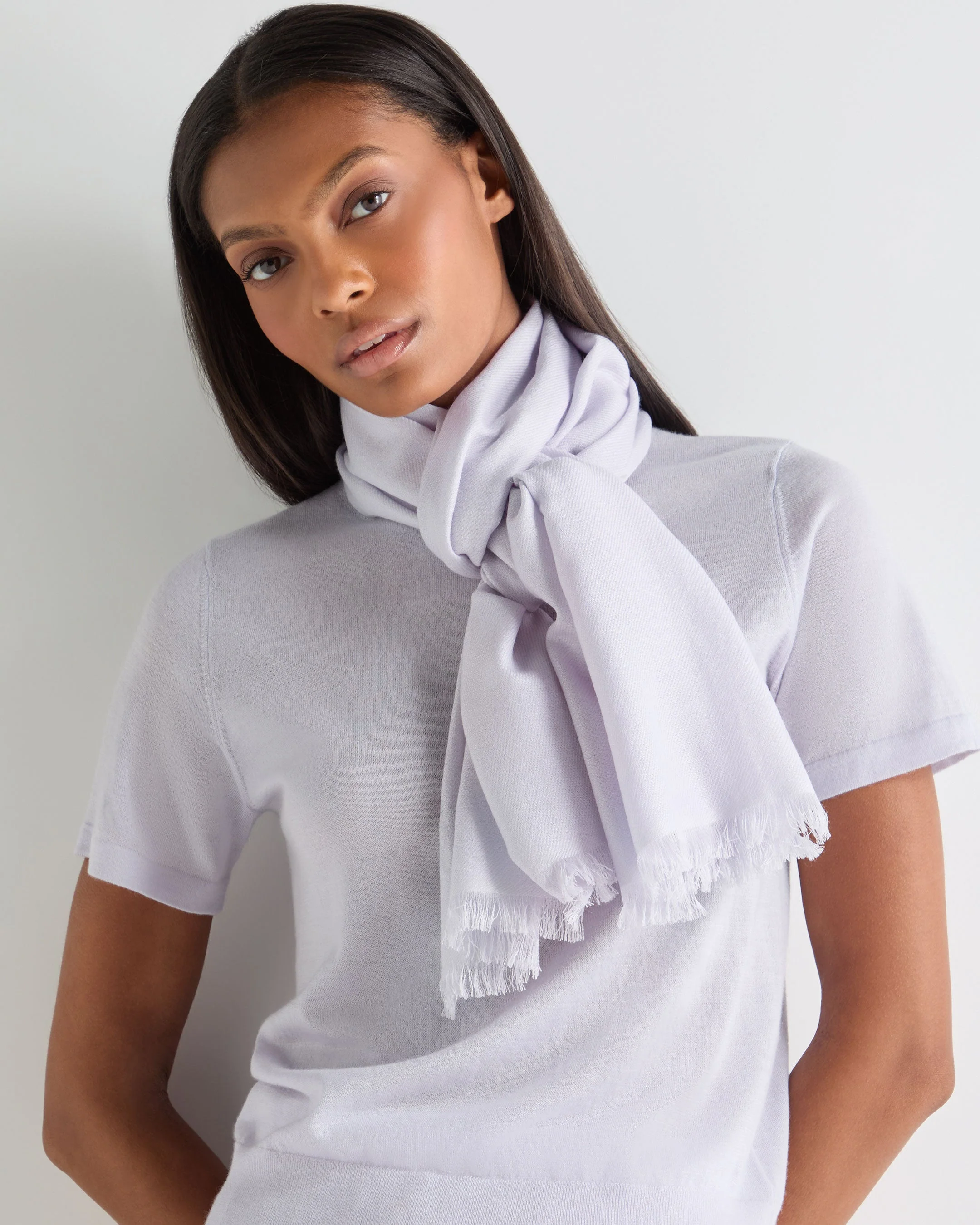 Women's Pashmina Cashmere Stole Lavender Purple - Image 2