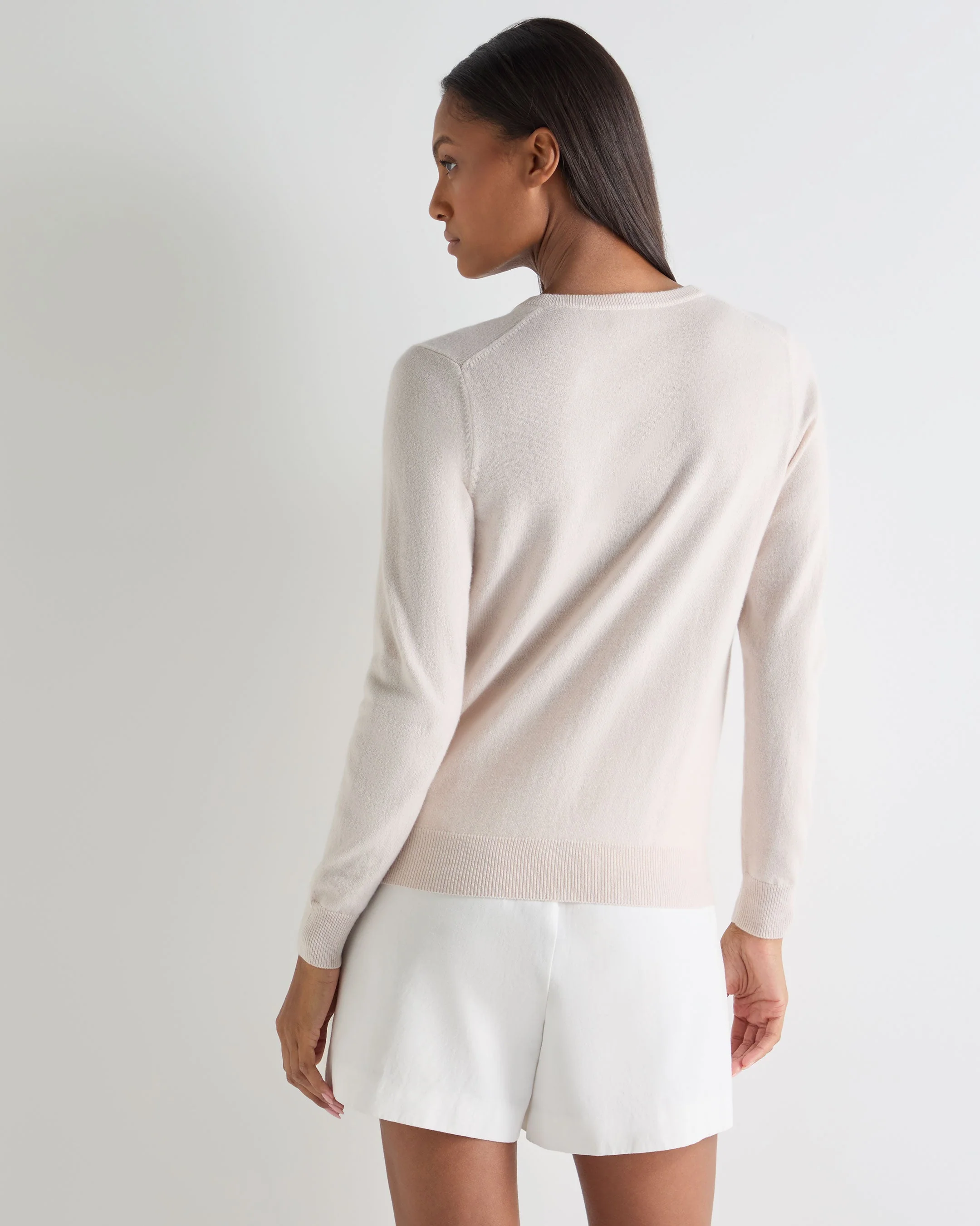 Women's Phoebe V Neck Cashmere Sweater Dove Pink - Image 4