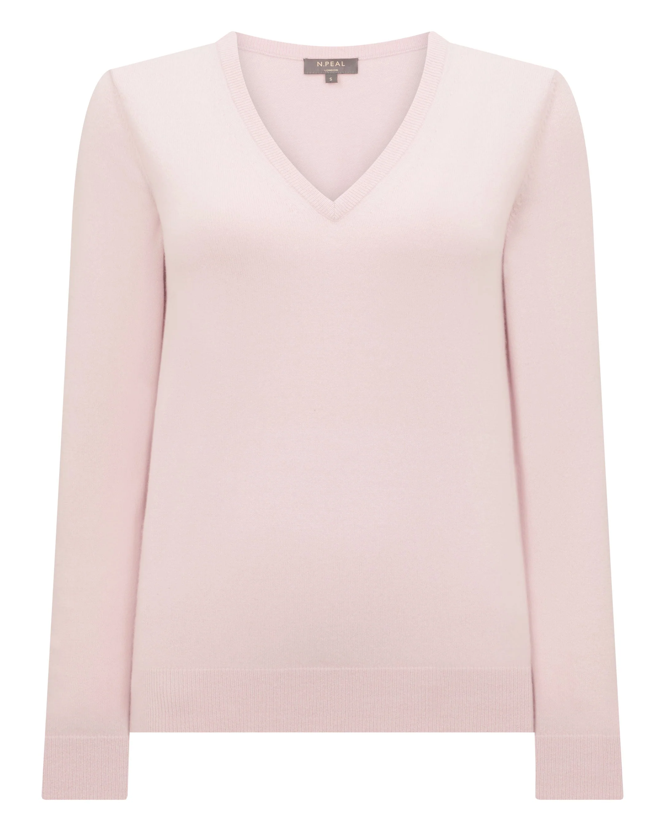 Women's Phoebe V Neck Cashmere Sweater Powder Pink - Image 2