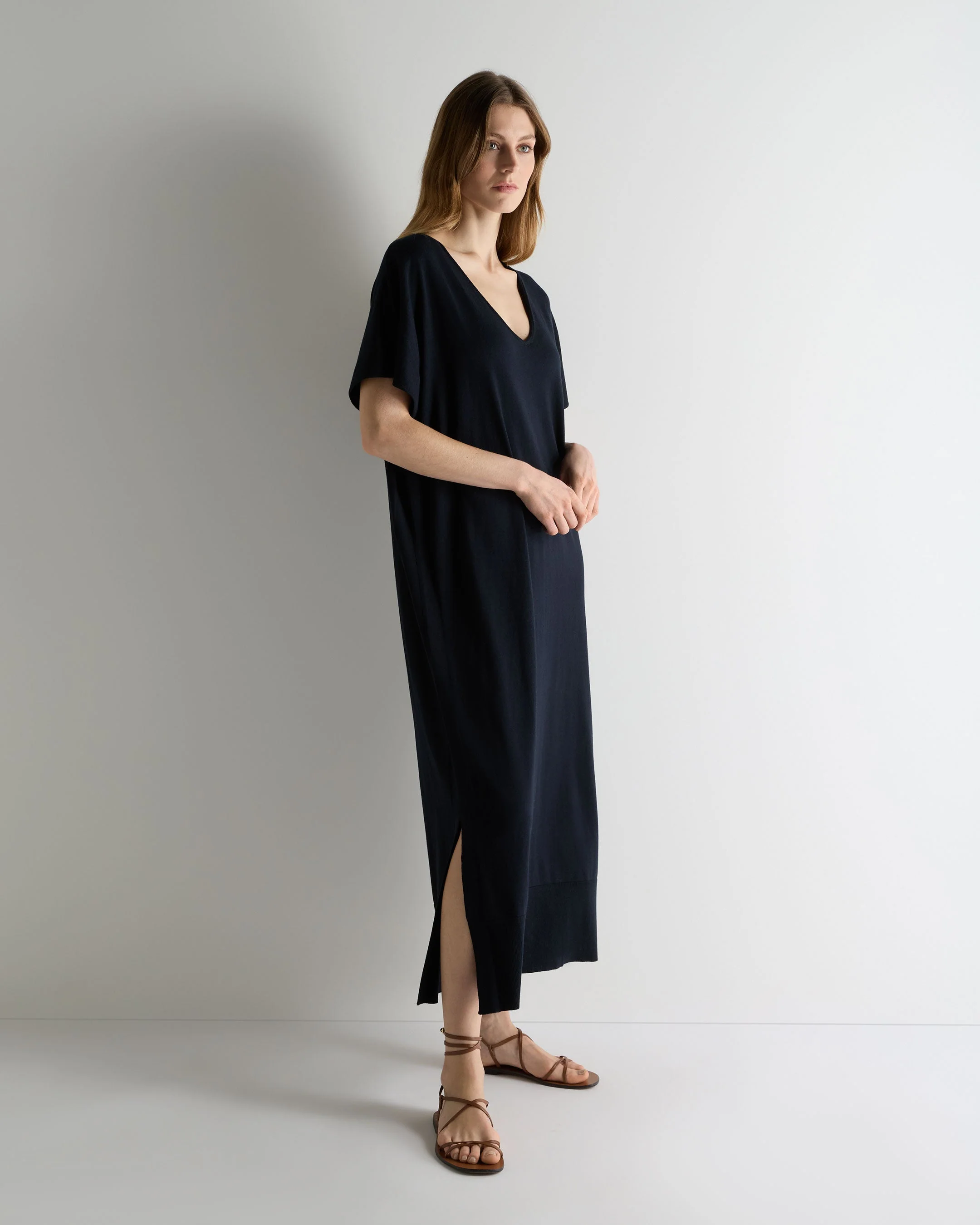 Women's Relaxed Jersey Dress Navy Blue