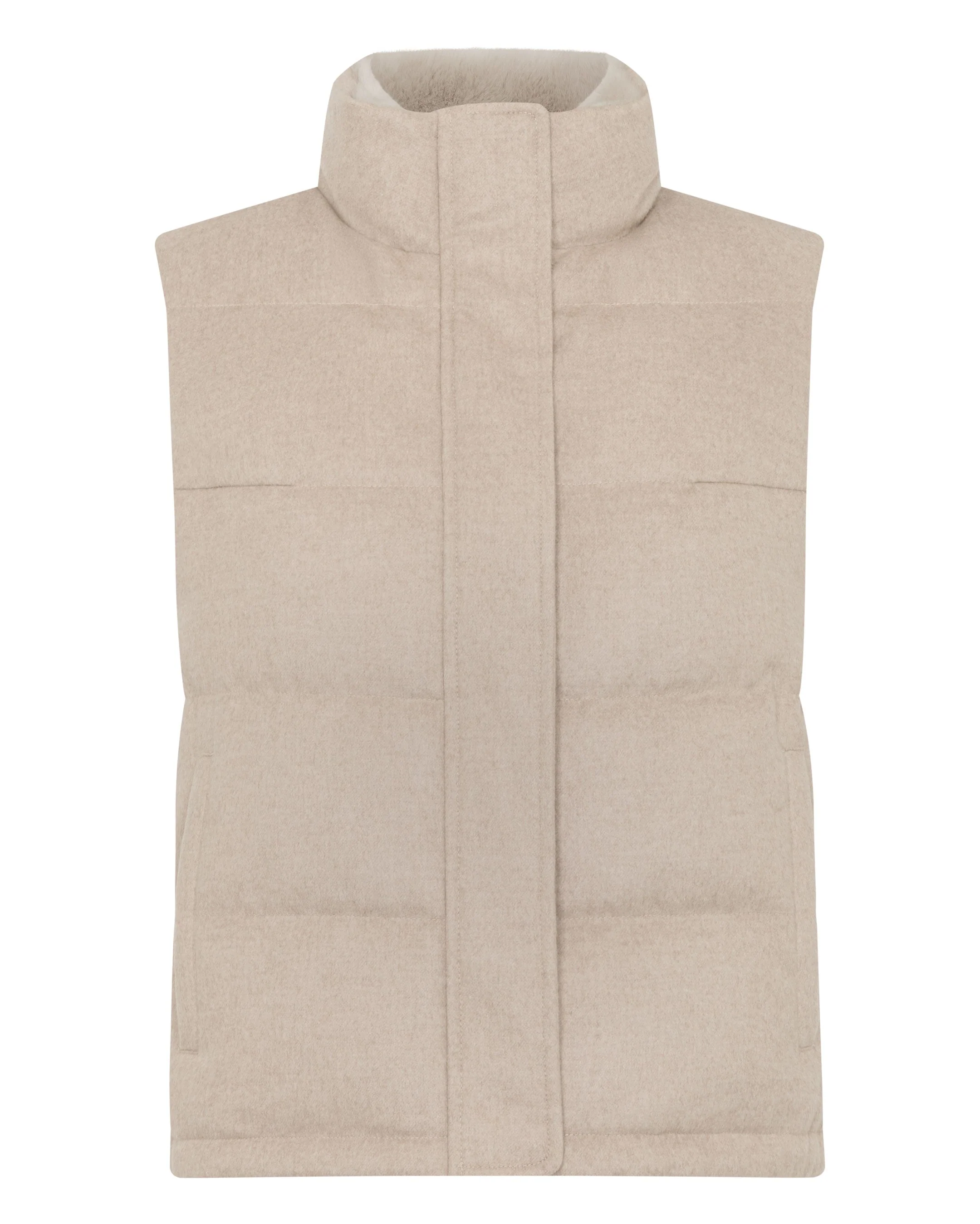 Women's Reversible Rex Gilet Beige Brown - Image 2