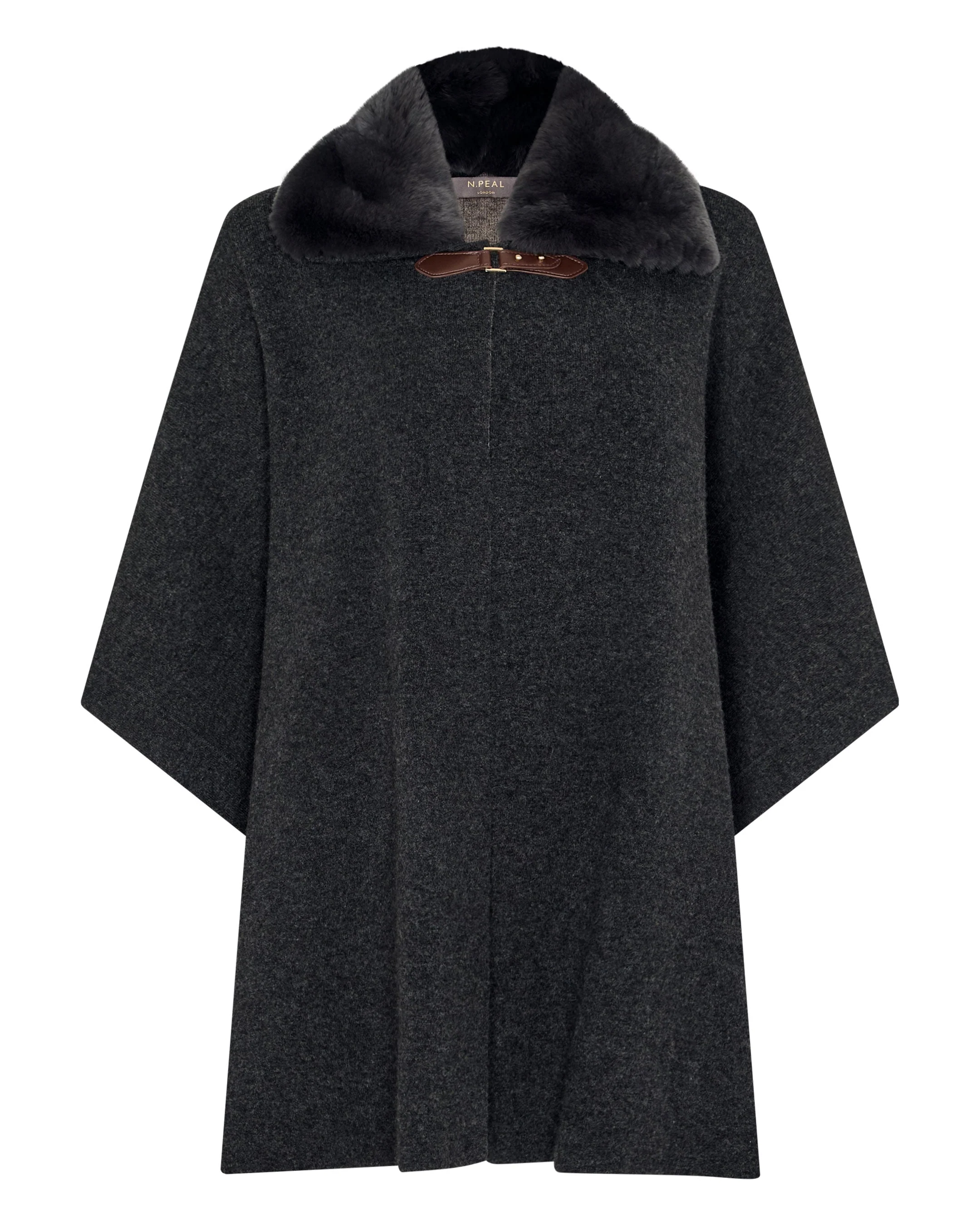 Women's Rex Collar Cape Dark Graphite Grey - Image 2