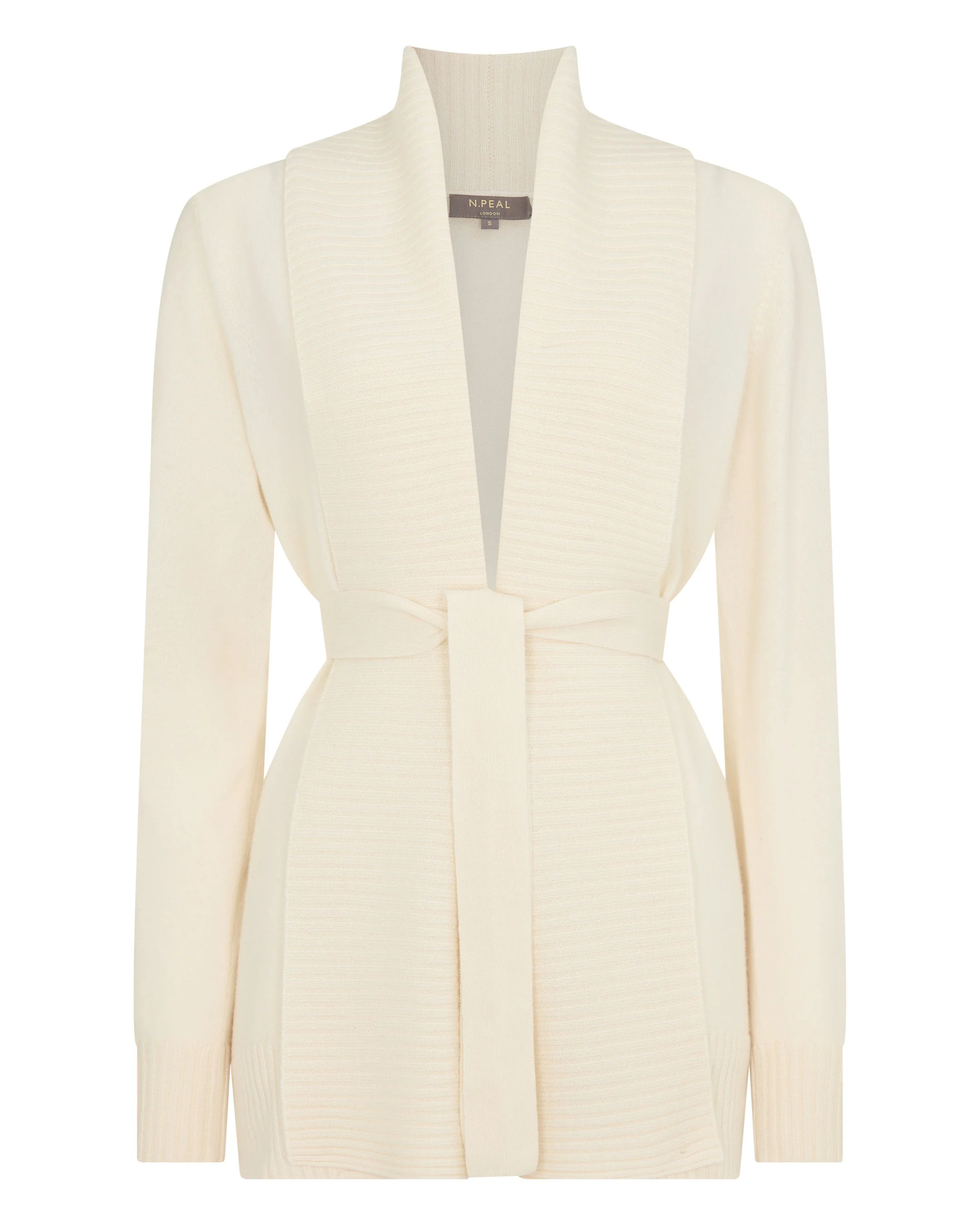 Women's Rib Placket Cashmere Cardigan New Ivory White - Image 2