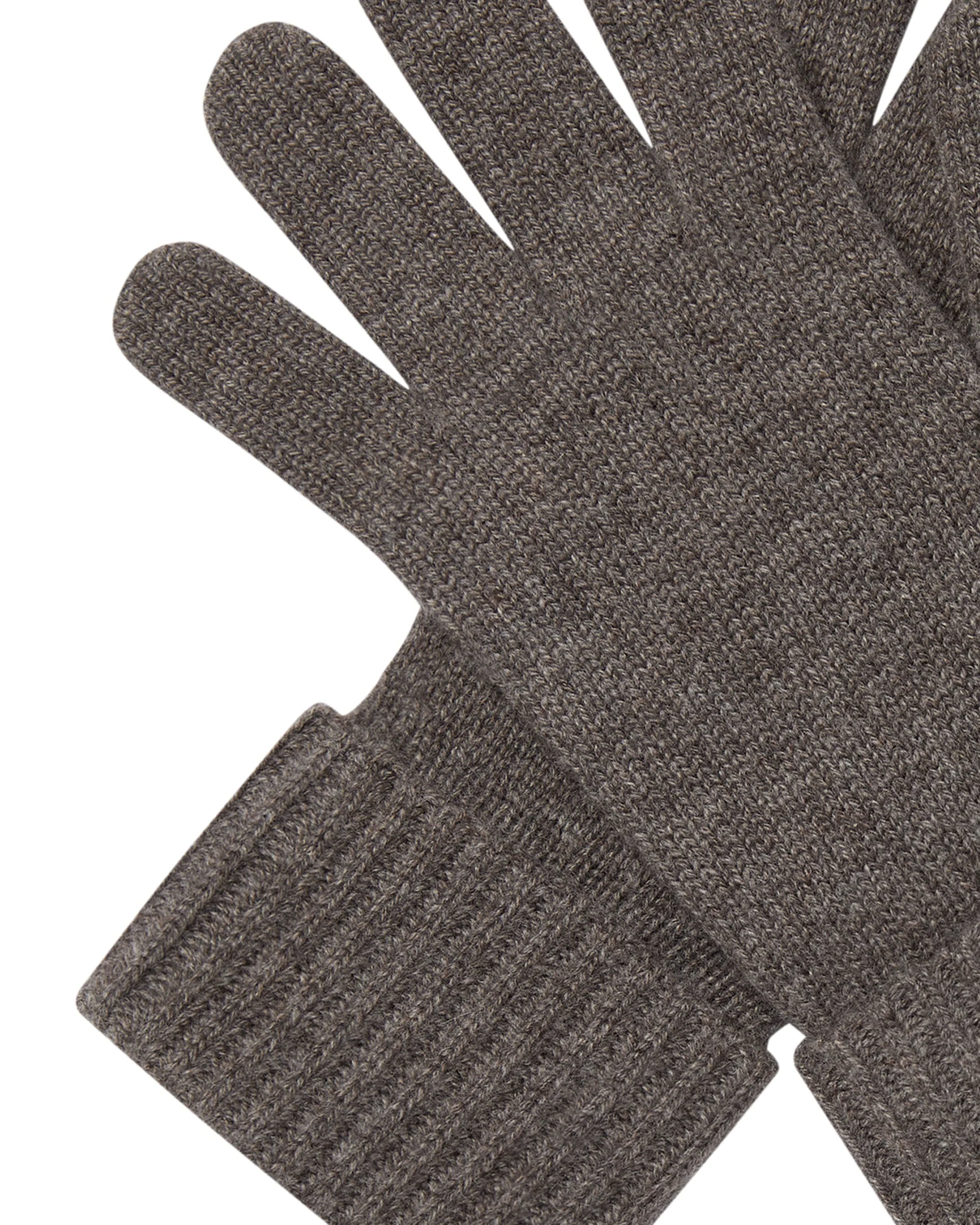 Women's Ribbed Cashmere Gloves Otter Brown - Image 2