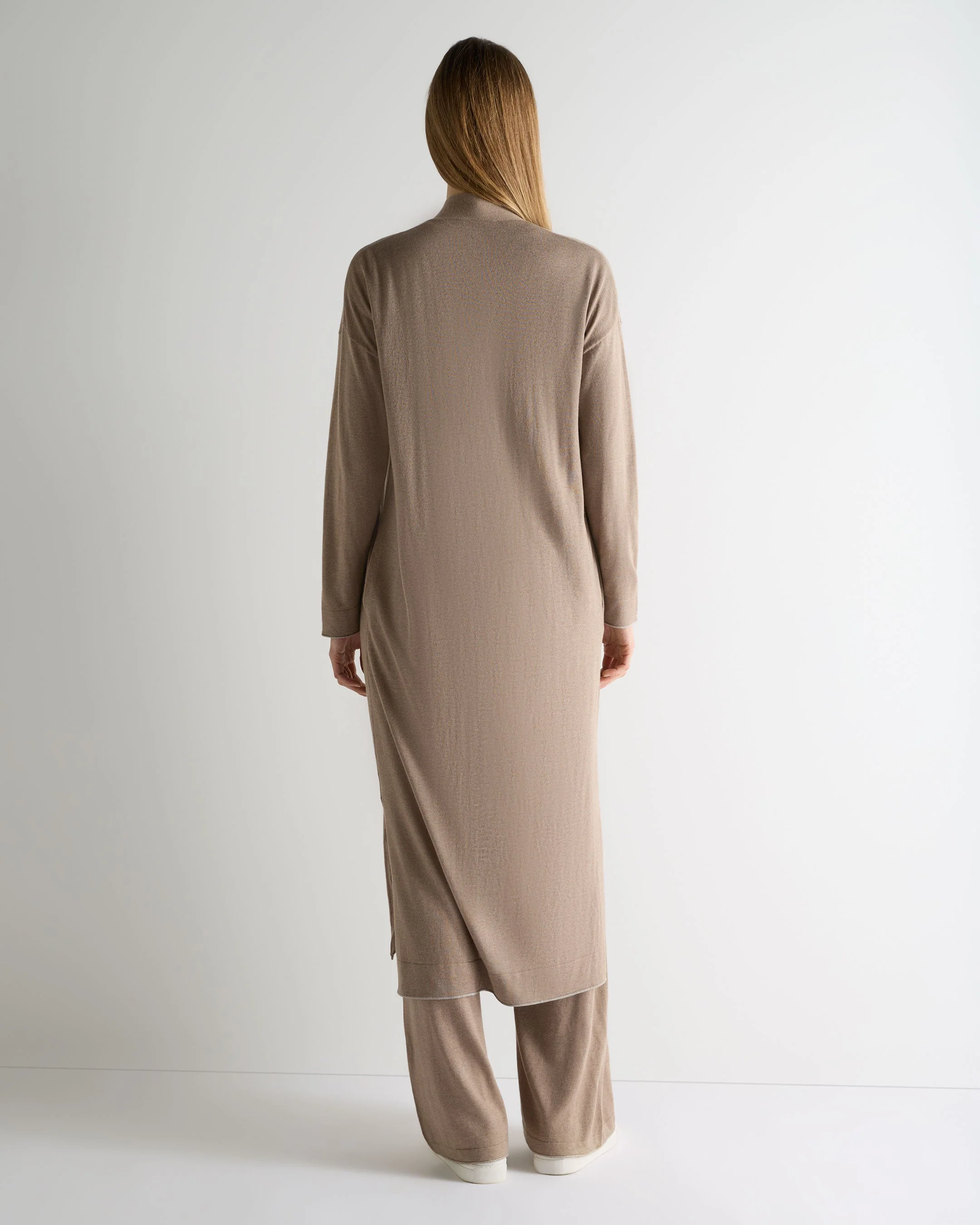 Women's Roche Silk Blend Cardigan Mink Brown - Image 4