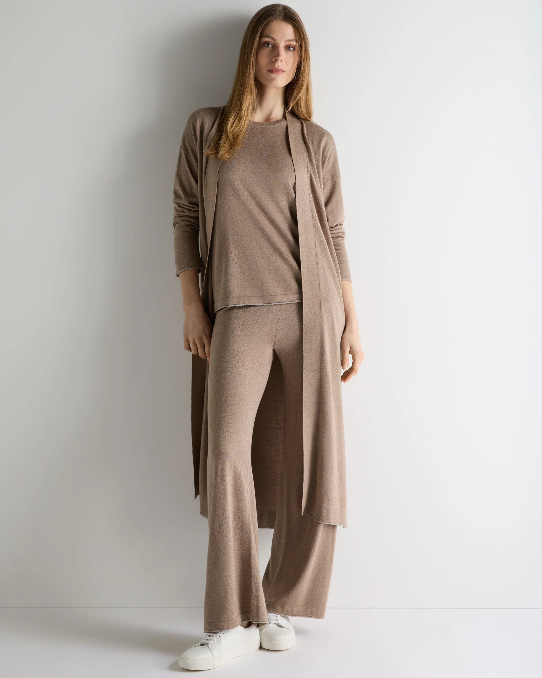Women's Roche Silk Blend Pants Mink Brown - Image 3
