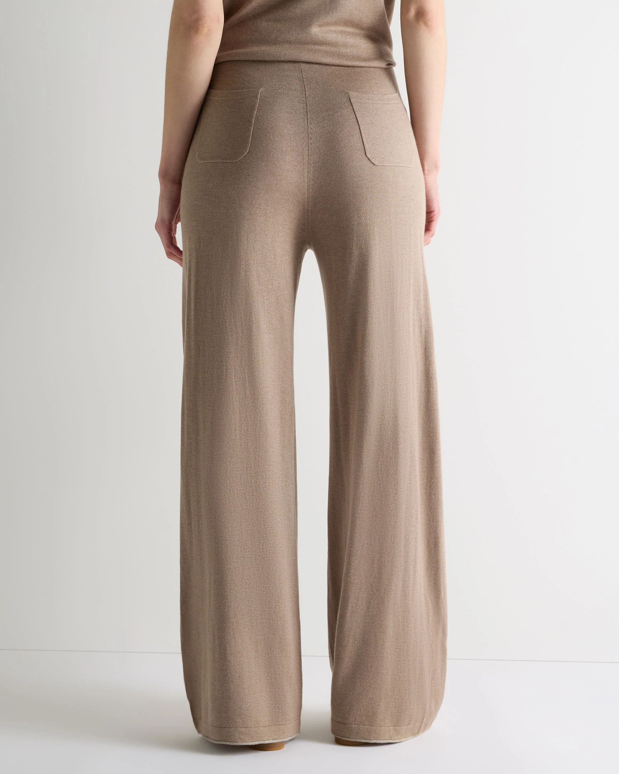 Women's Roche Silk Blend Pants Mink Brown - Image 4