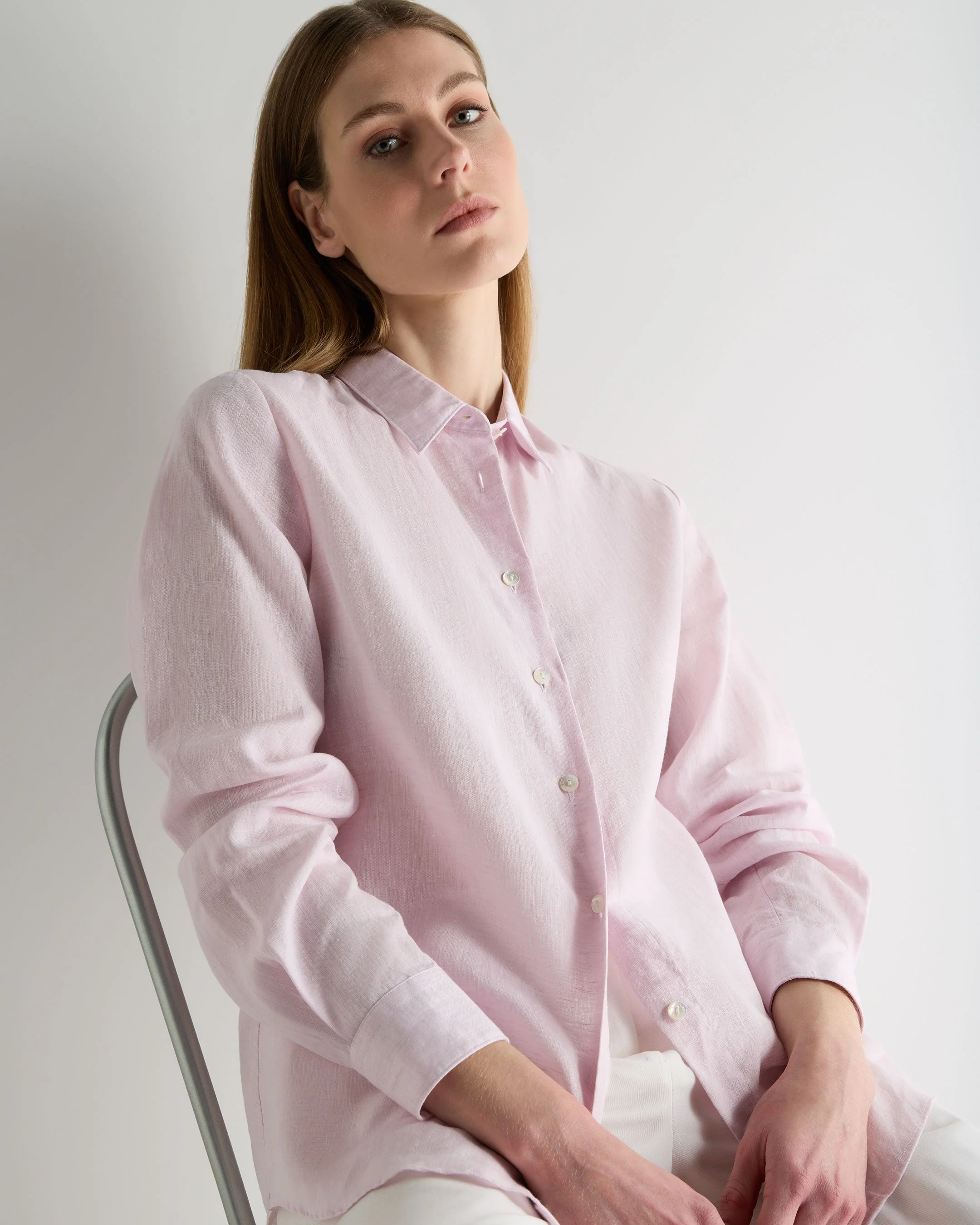 Women's Rochelle Linen Shirt Rose Pink
