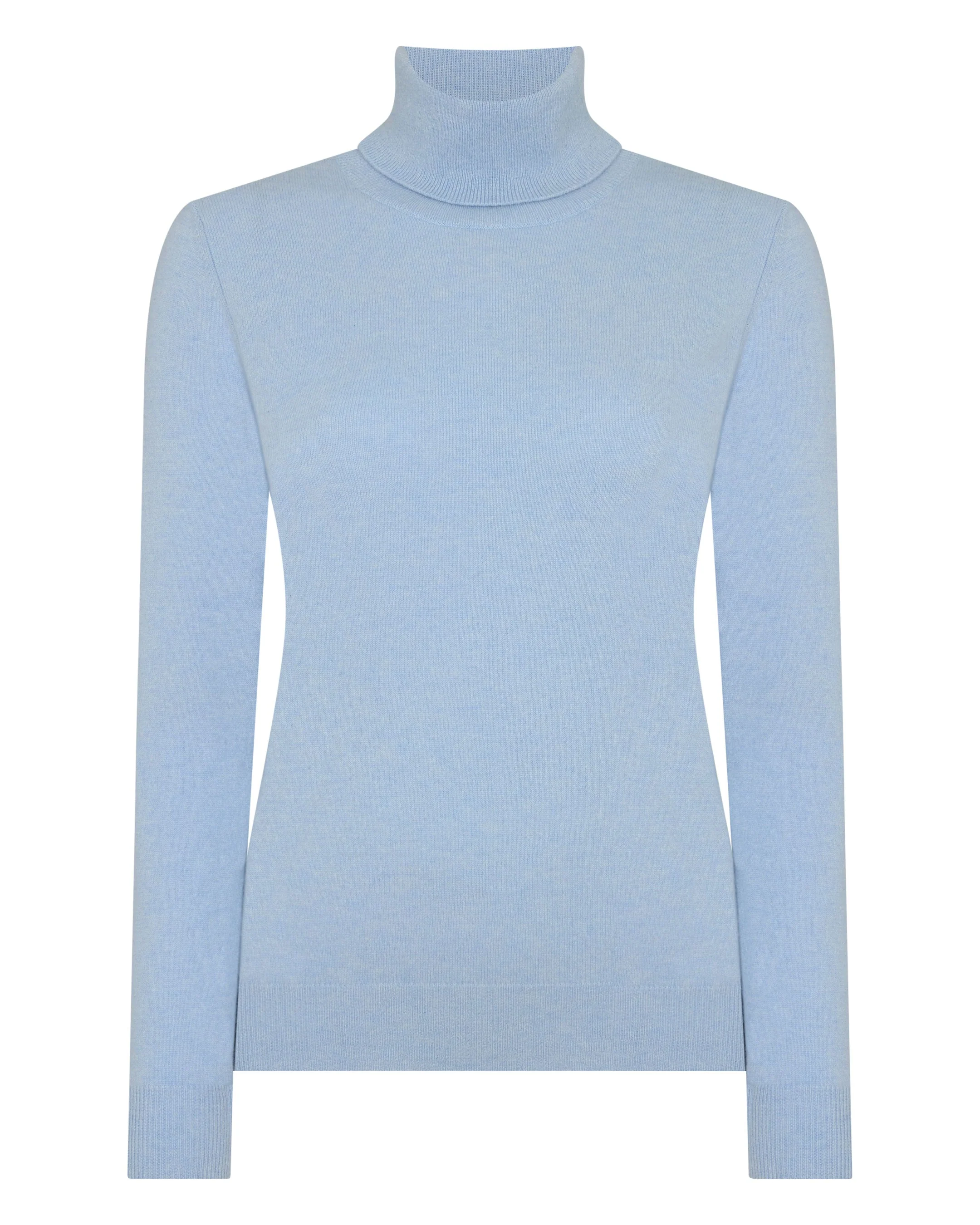 Women's Luna Turtle Neck Cashmere Sweater Sea Mist Blue - Image 2