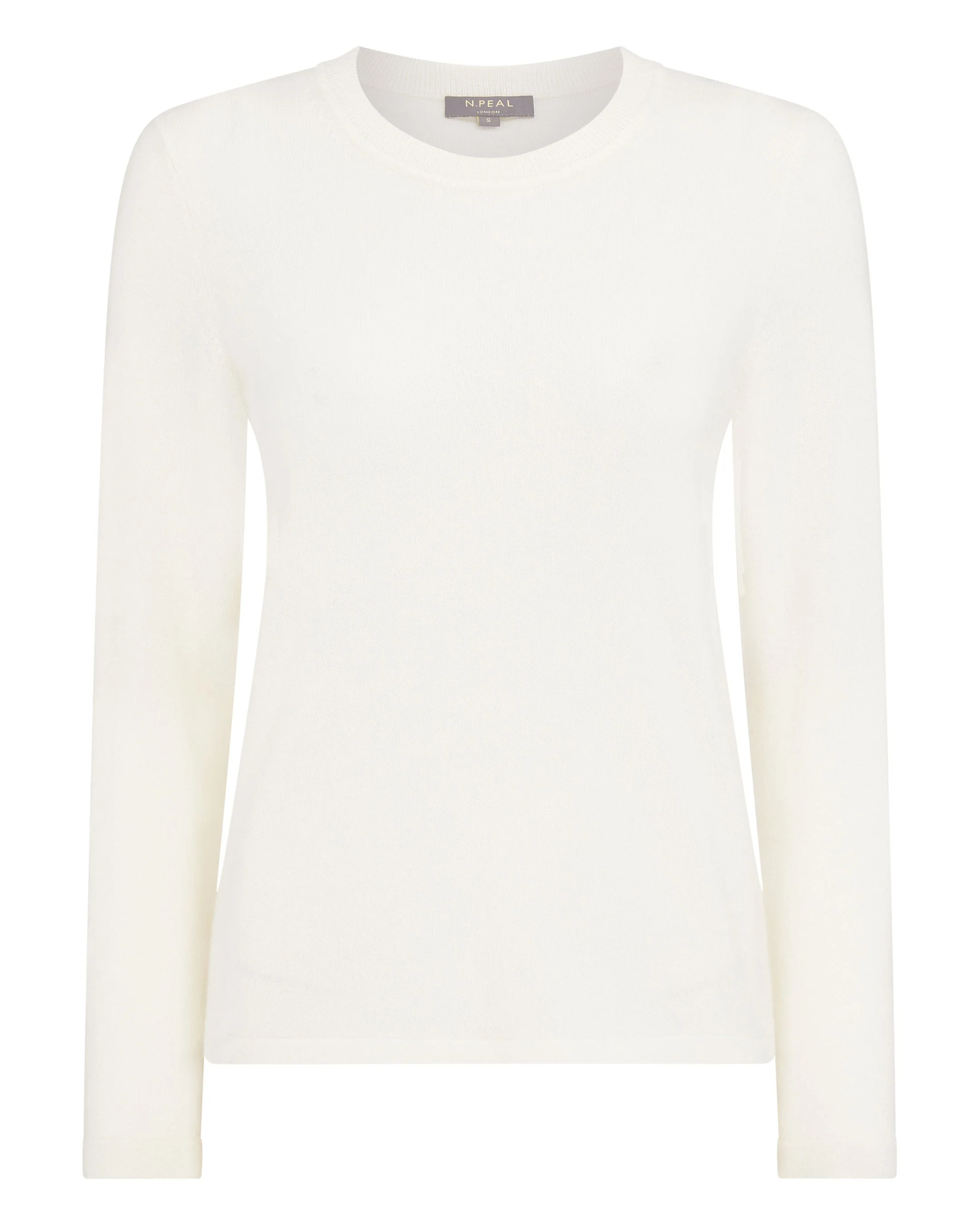 Women's Hallie Round Neck Cashmere Sweater New Ivory White - Image 2