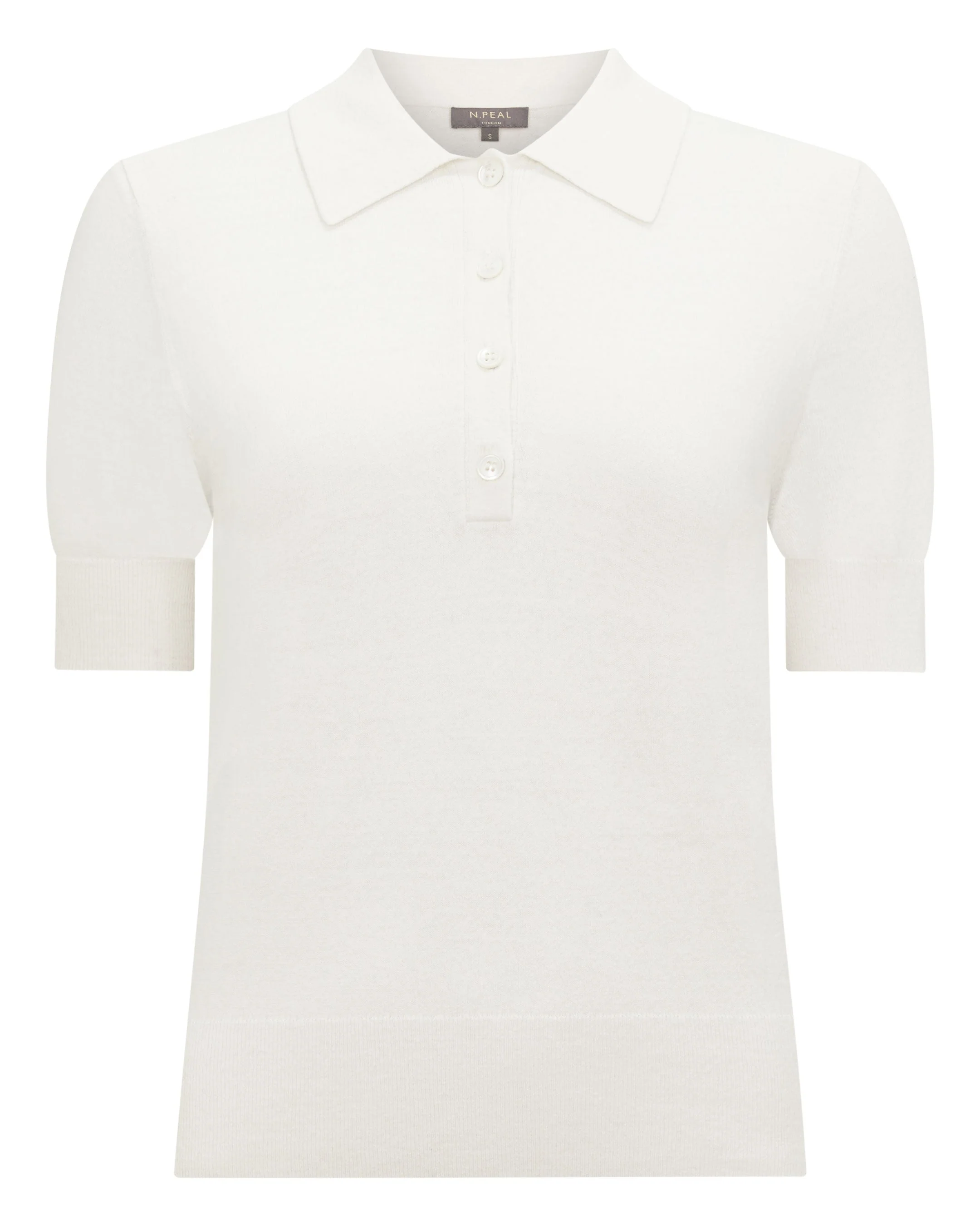 Women's Selene Linen Blend Polo White - Image 2