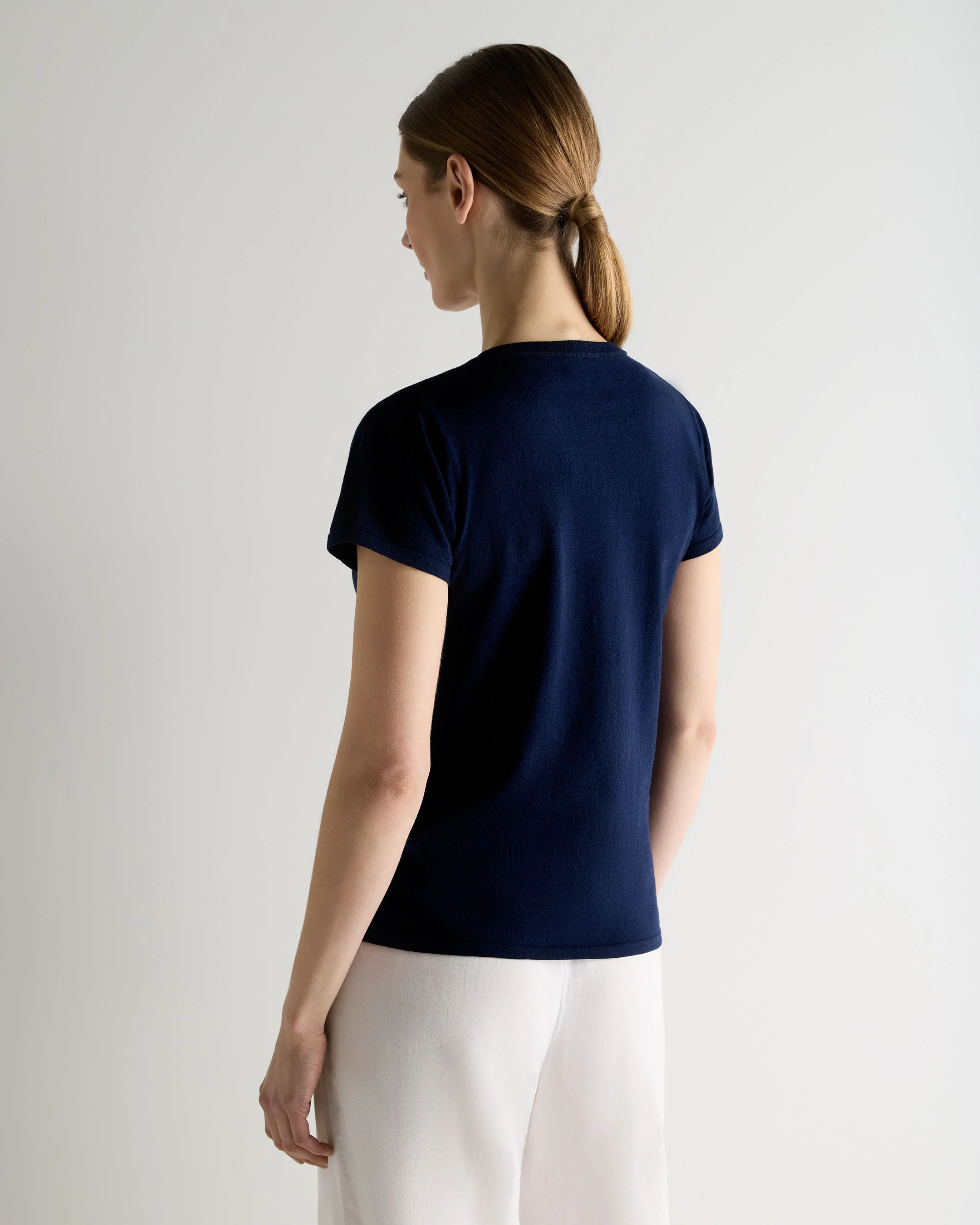 Women's Selene Linen Blend Top Deep French Blue - Image 4