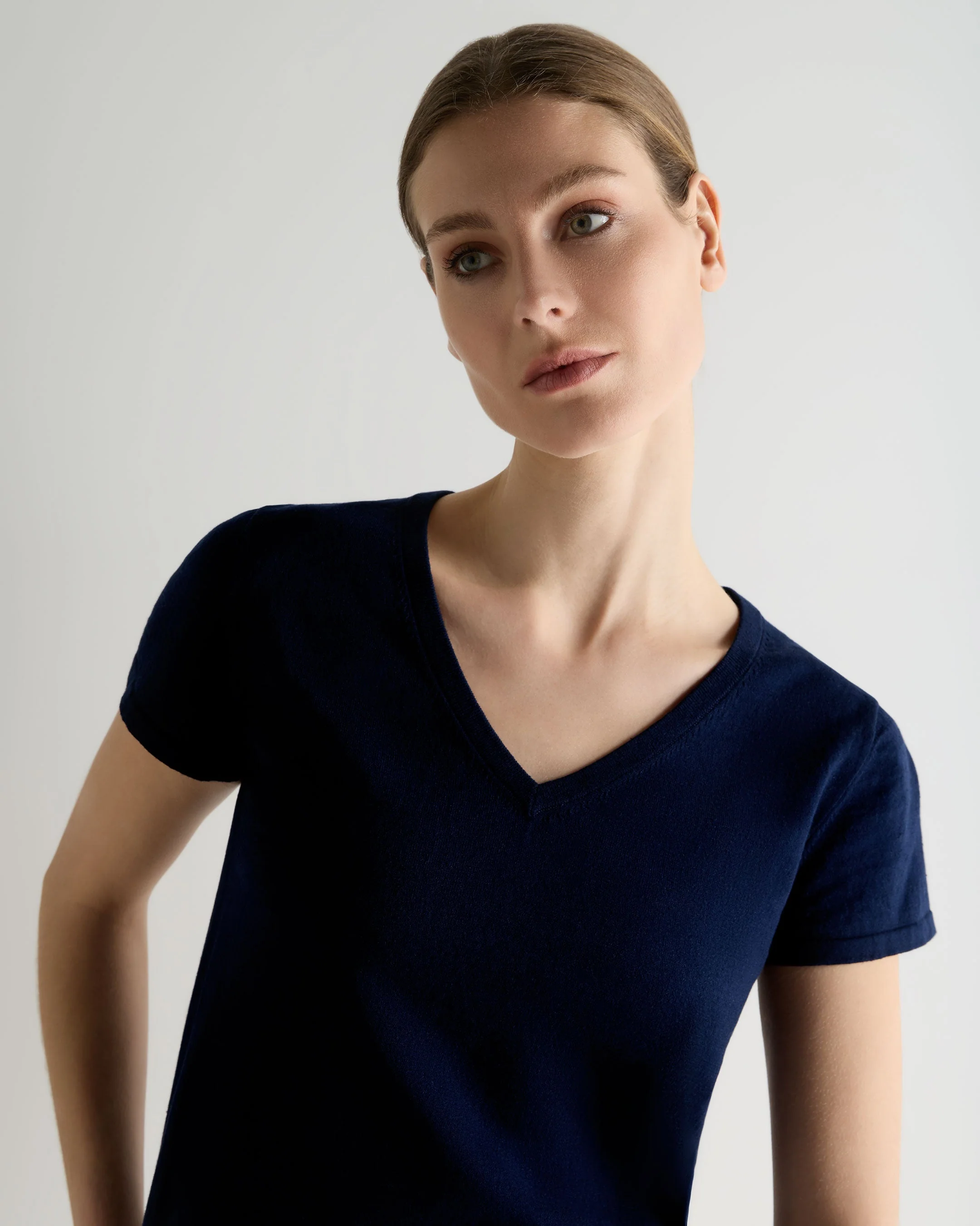 Women's Selene Linen Blend Top Deep French Blue - Image 5