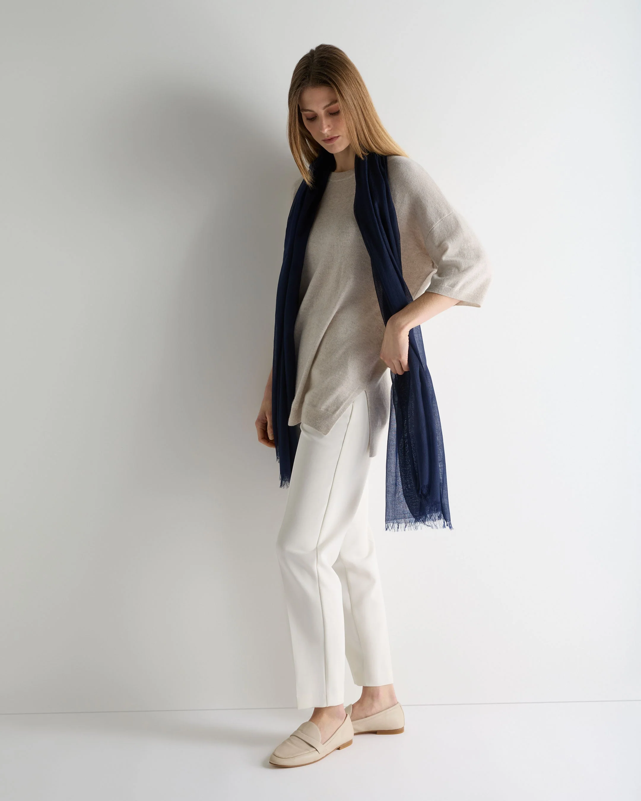 Women's Sienna Oversized Cashmere Tunic Pebble Grey - Image 3