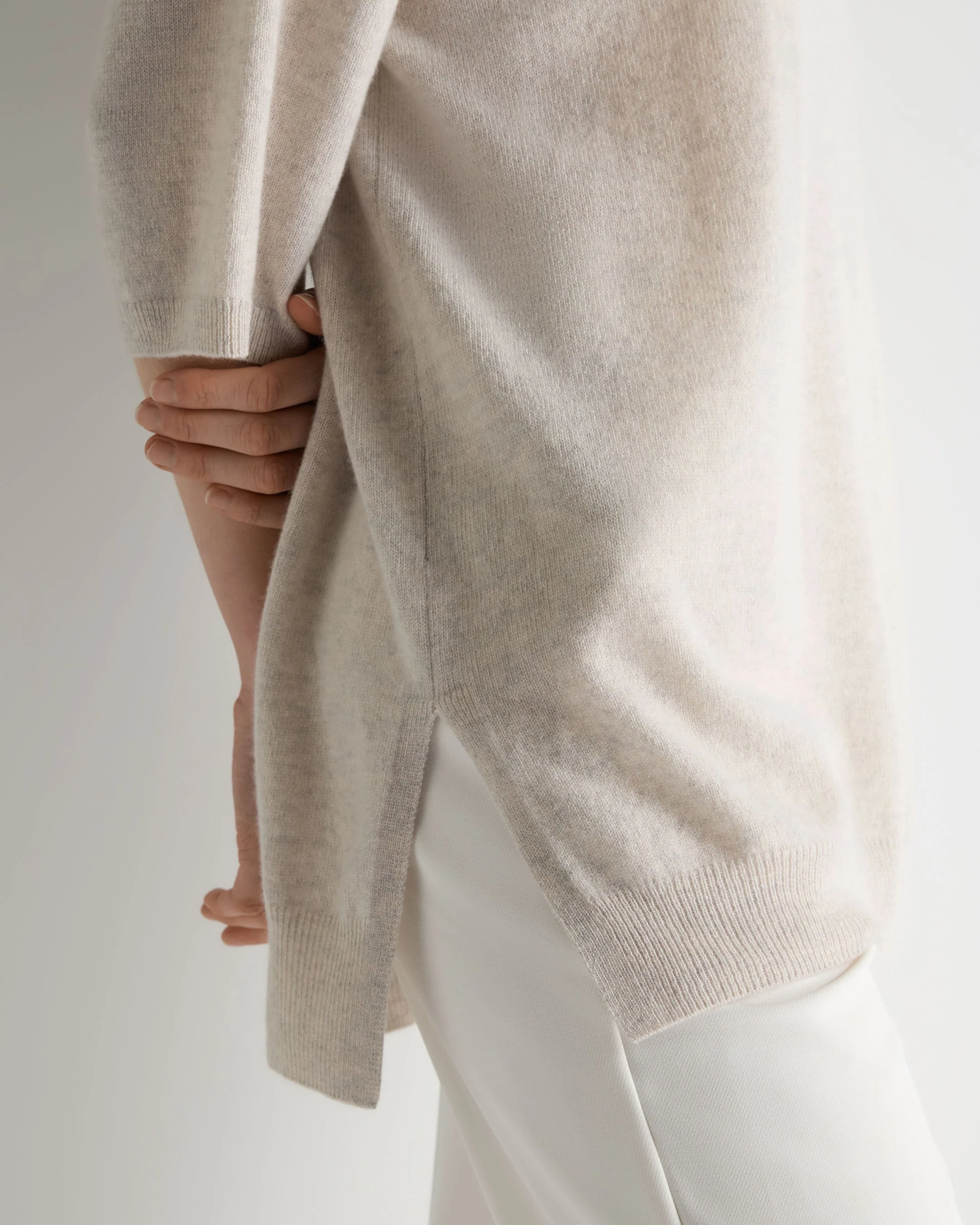 Women's Sienna Oversized Cashmere Tunic Pebble Grey - Image 5