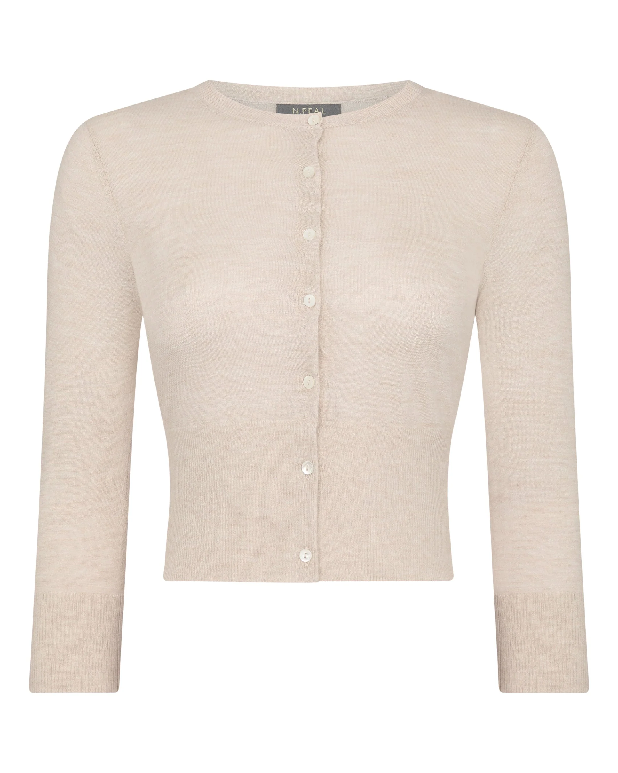 Women's Darcie Superfine Cashmere Cropped Cardigan Sandstone Brown - Image 2