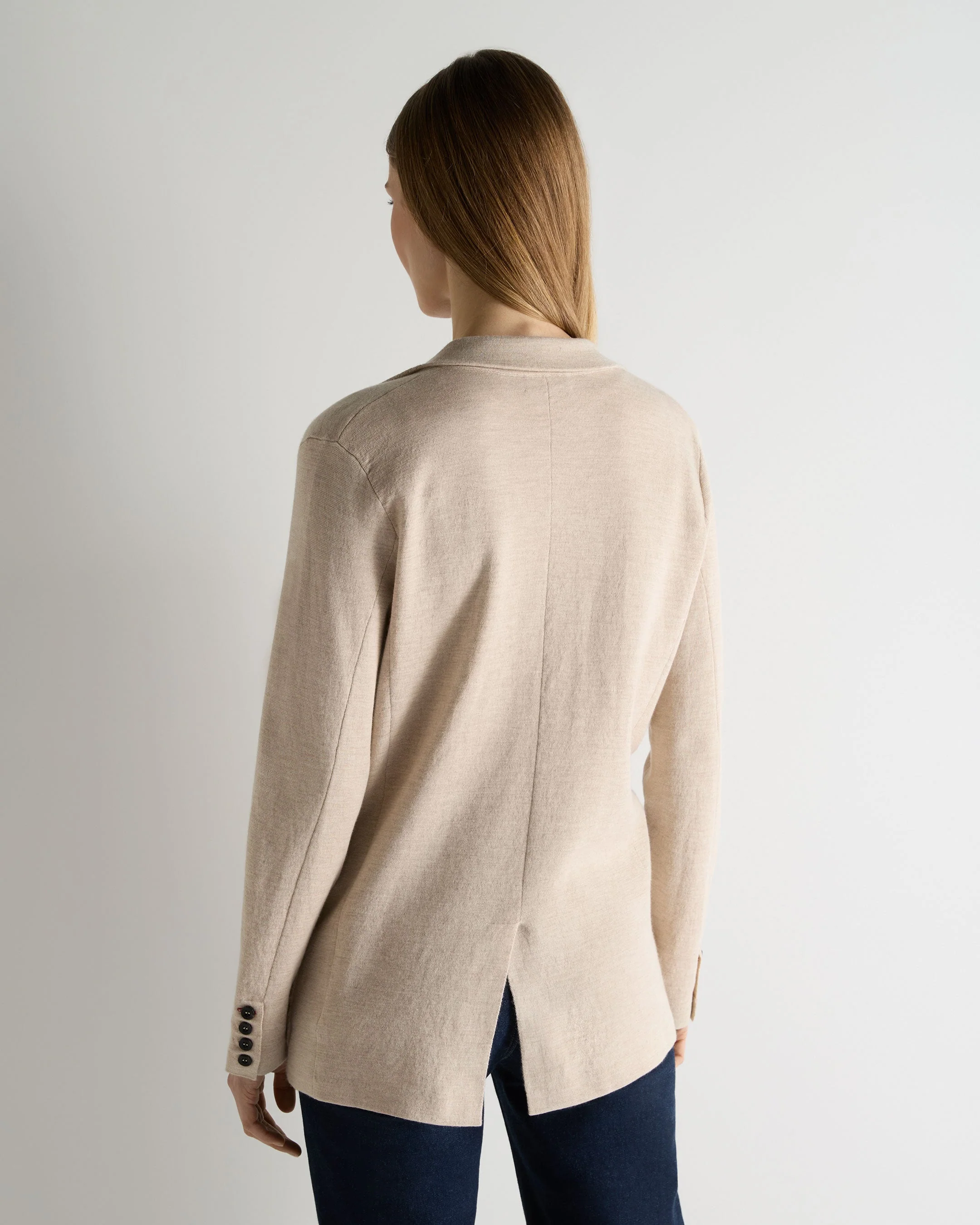 Women's Superfine Cashmere Silk Blazer Sandstone Brown - Image 4