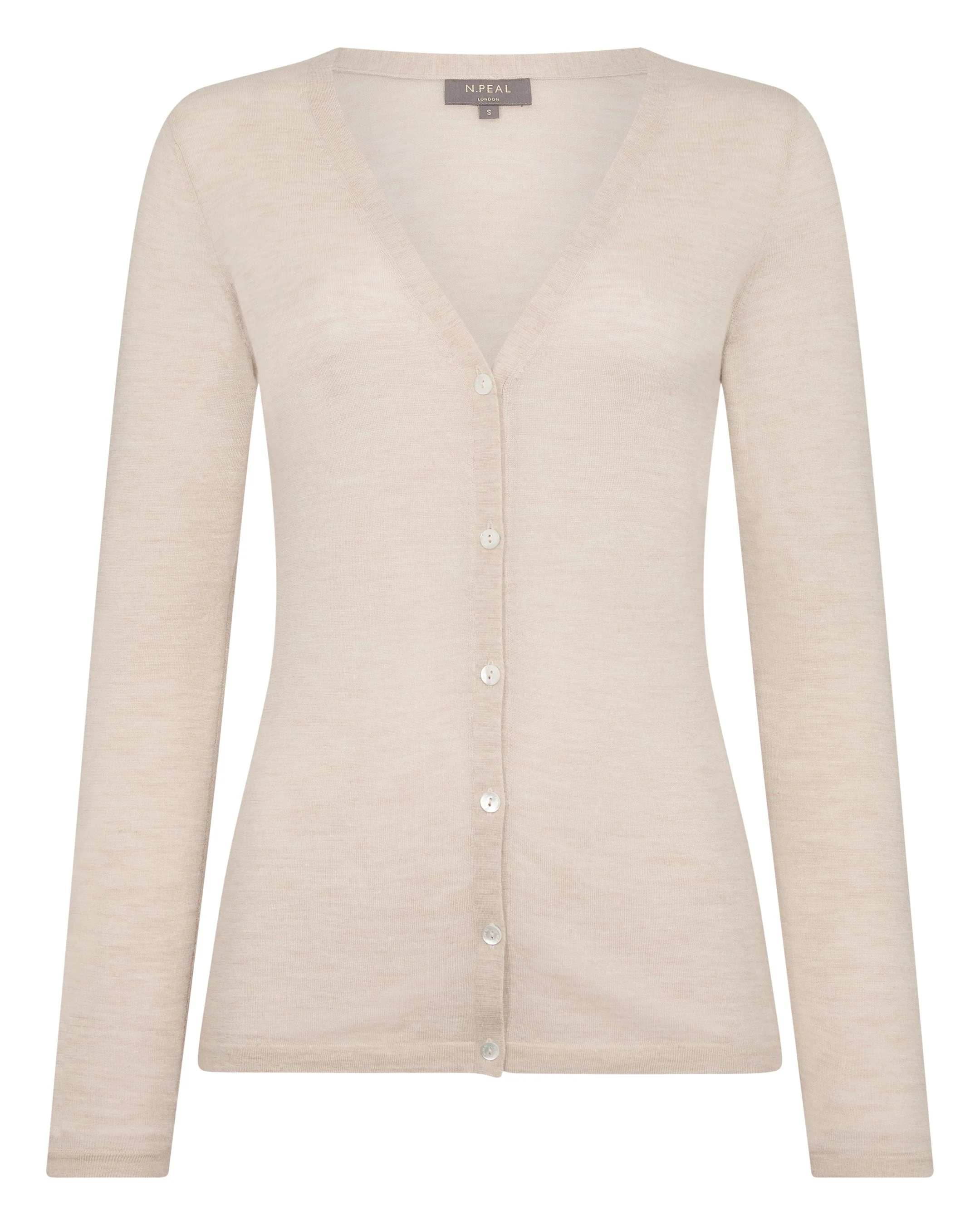 Women's Mia Superfine Cashmere V Neck Cardigan Sandstone Brown - Image 2