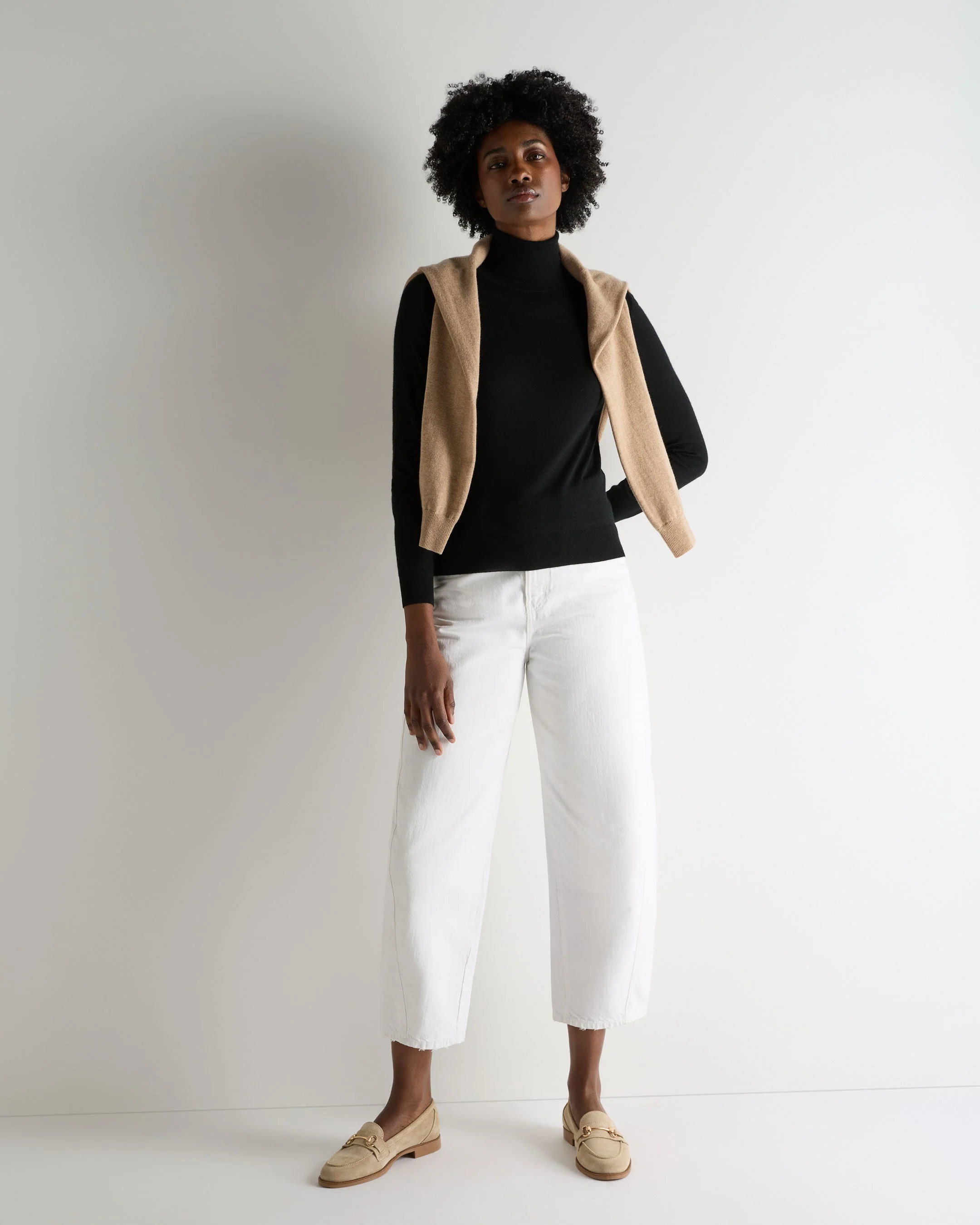Women's Margot Superfine Cashmere Turtle Neck Sweater Black - Image 3