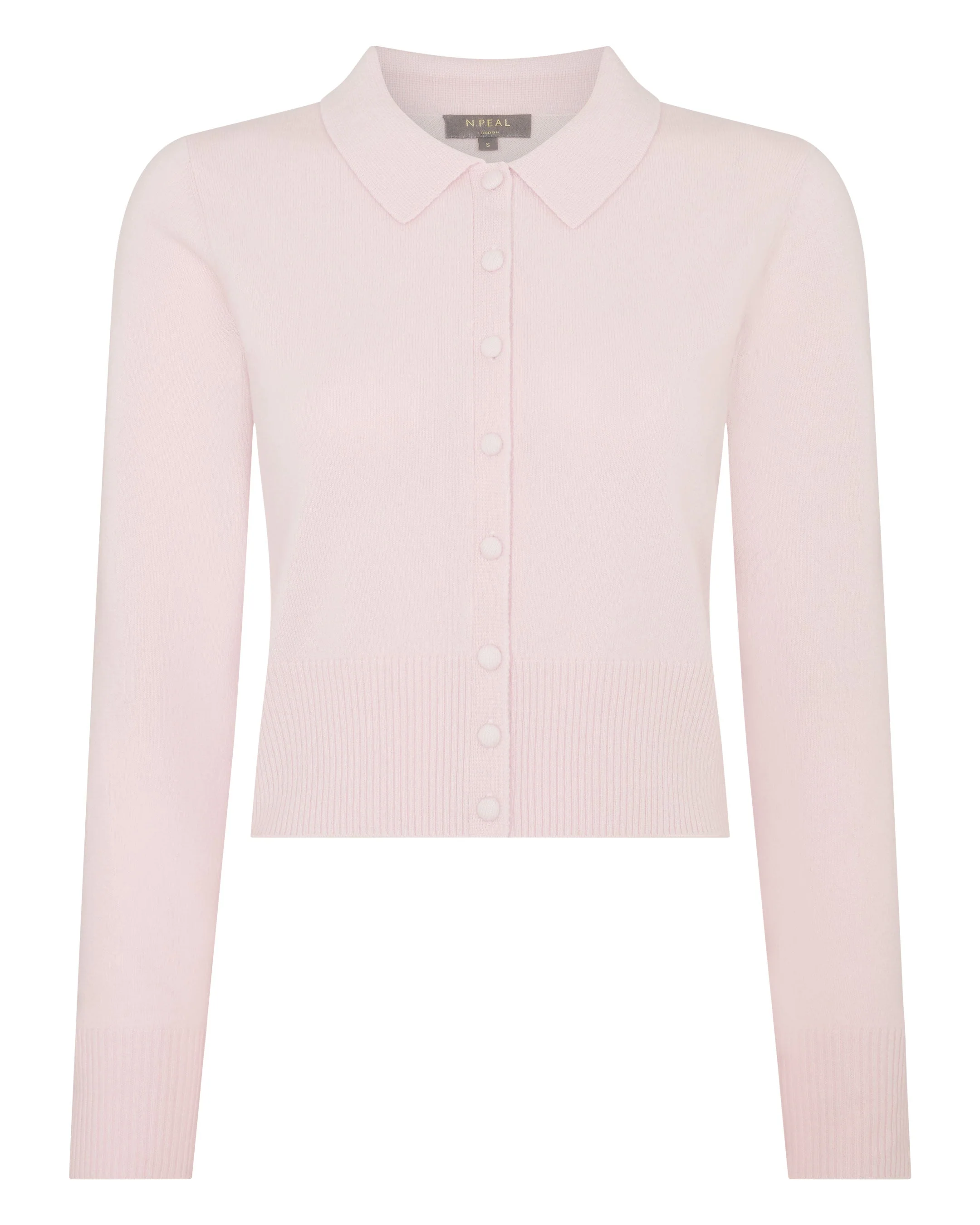 Women's Thea Collared Cashmere Cardigan Powder Pink - Image 2