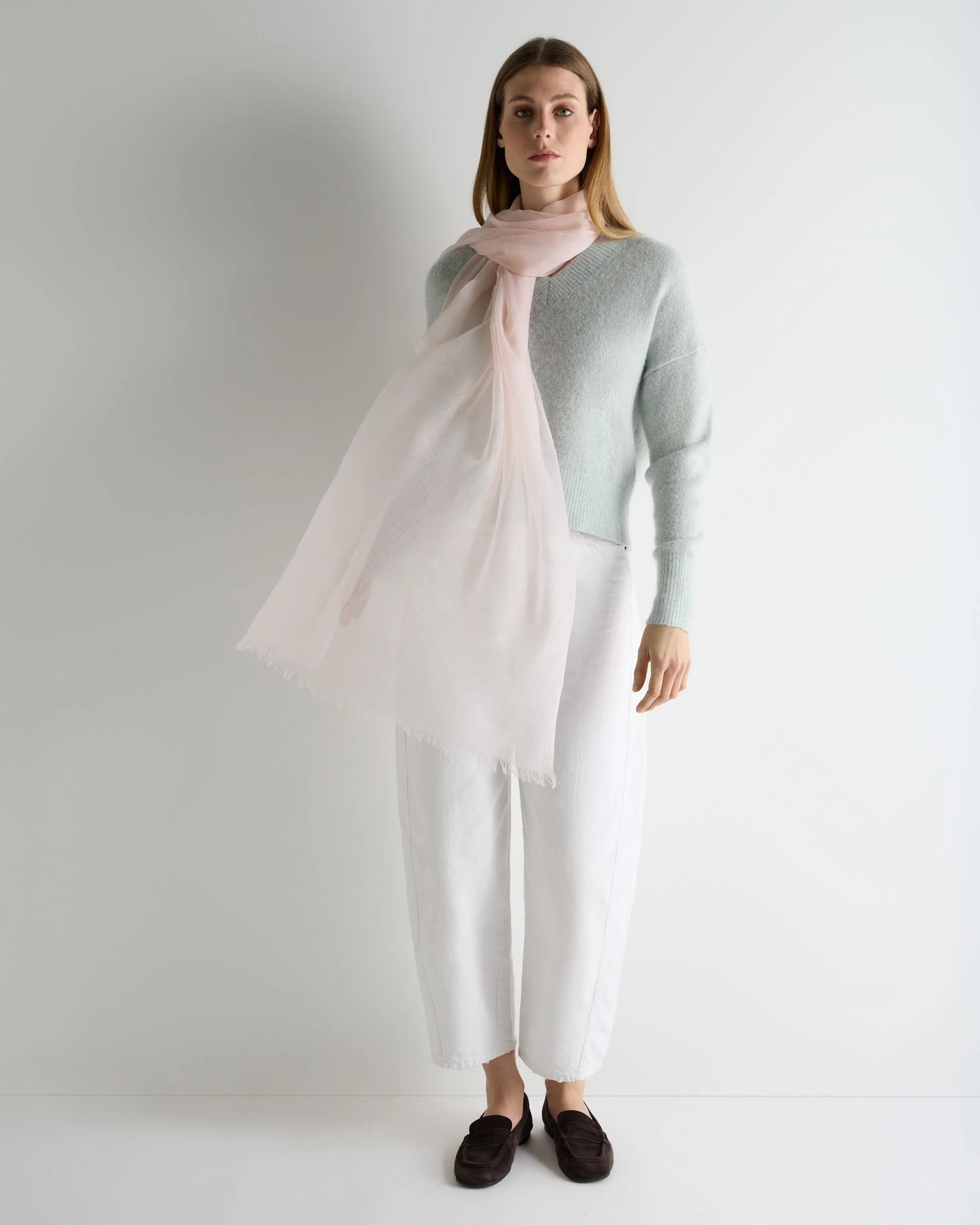 Women's Ultrafine Pashmina Cashmere Shawl Powder Pink - Image 2