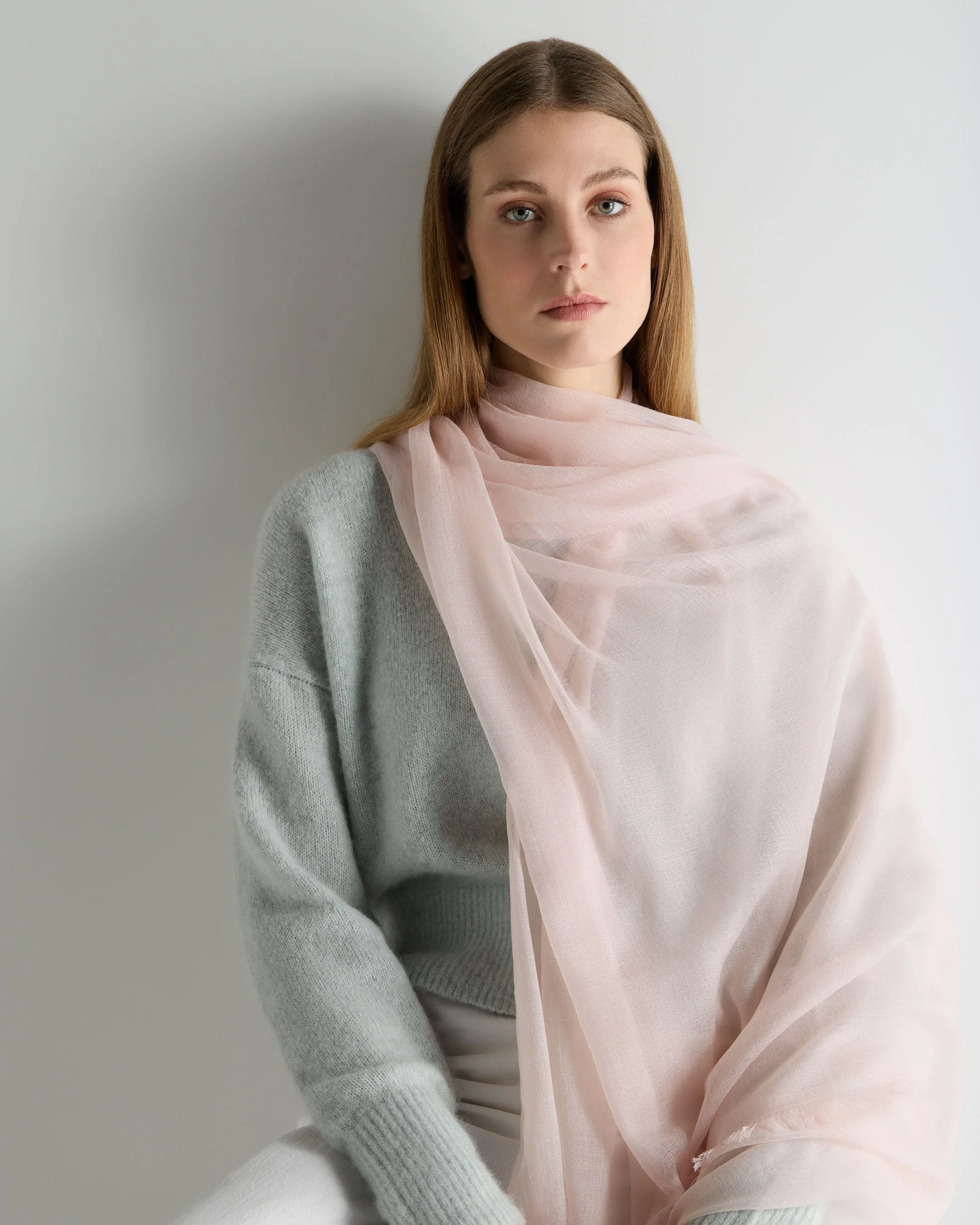 Women's Ultrafine Pashmina Cashmere Shawl Powder Pink - Image 3