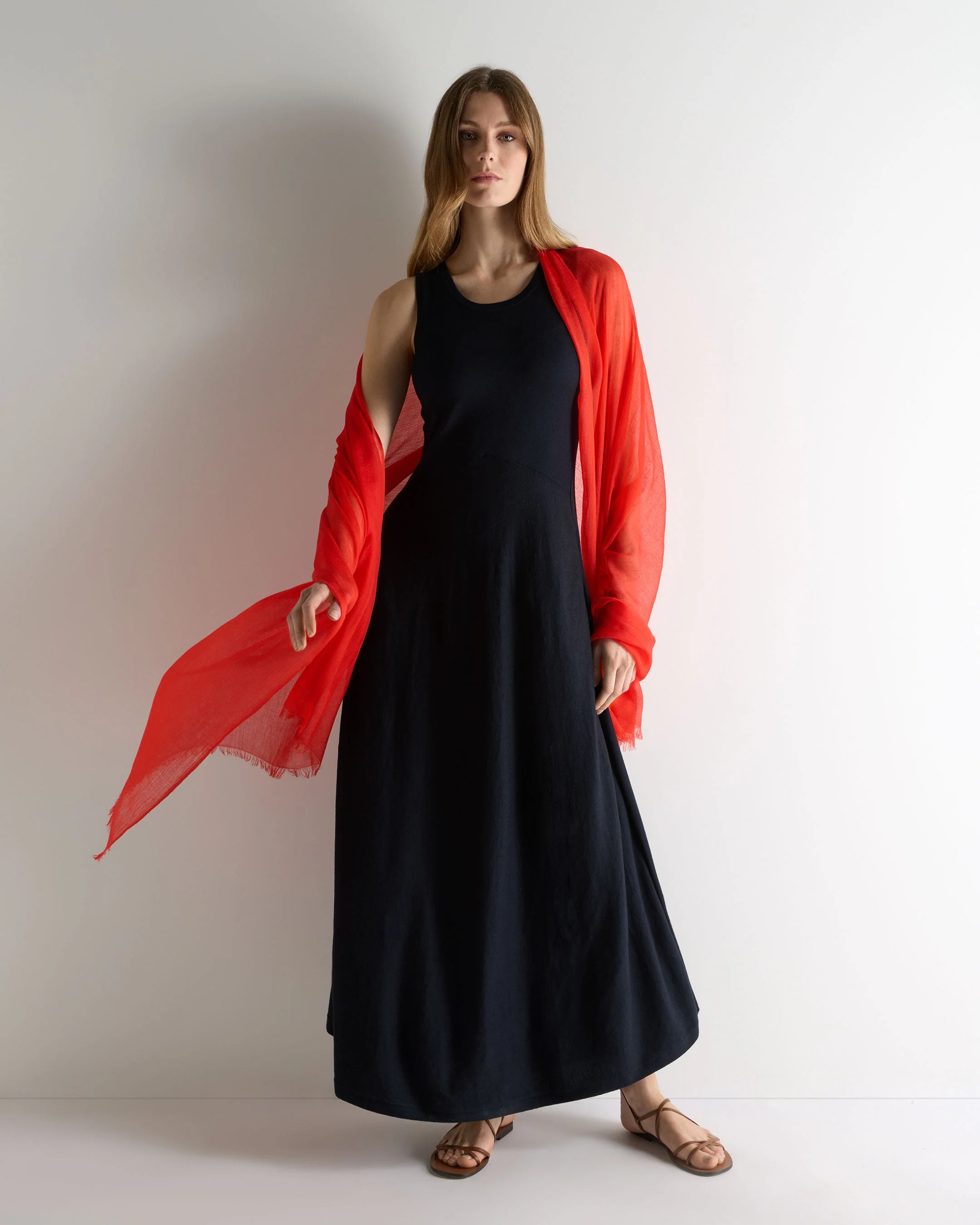 Women's Ultrafine Pashmina Cashmere Shawl Tomato Red - Image 3