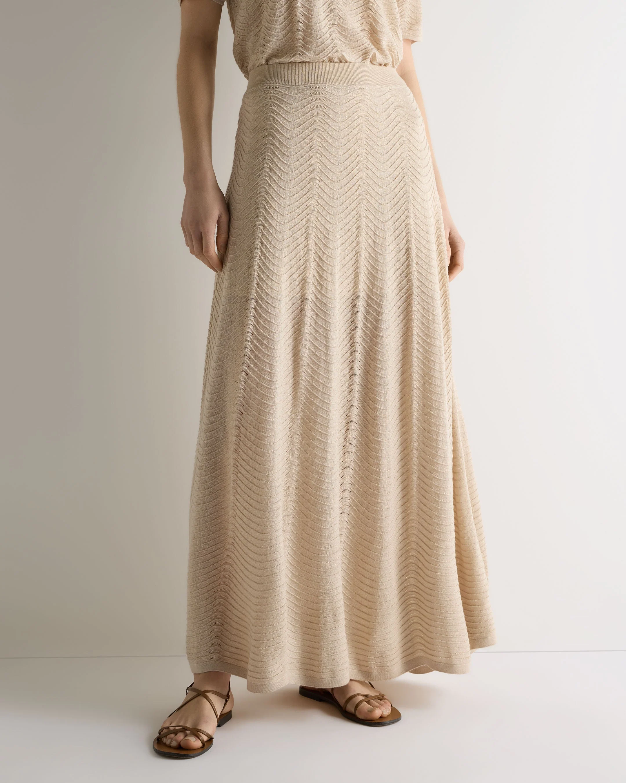 Women's Waverly Silk Cashmere Skirt Sandstone Brown