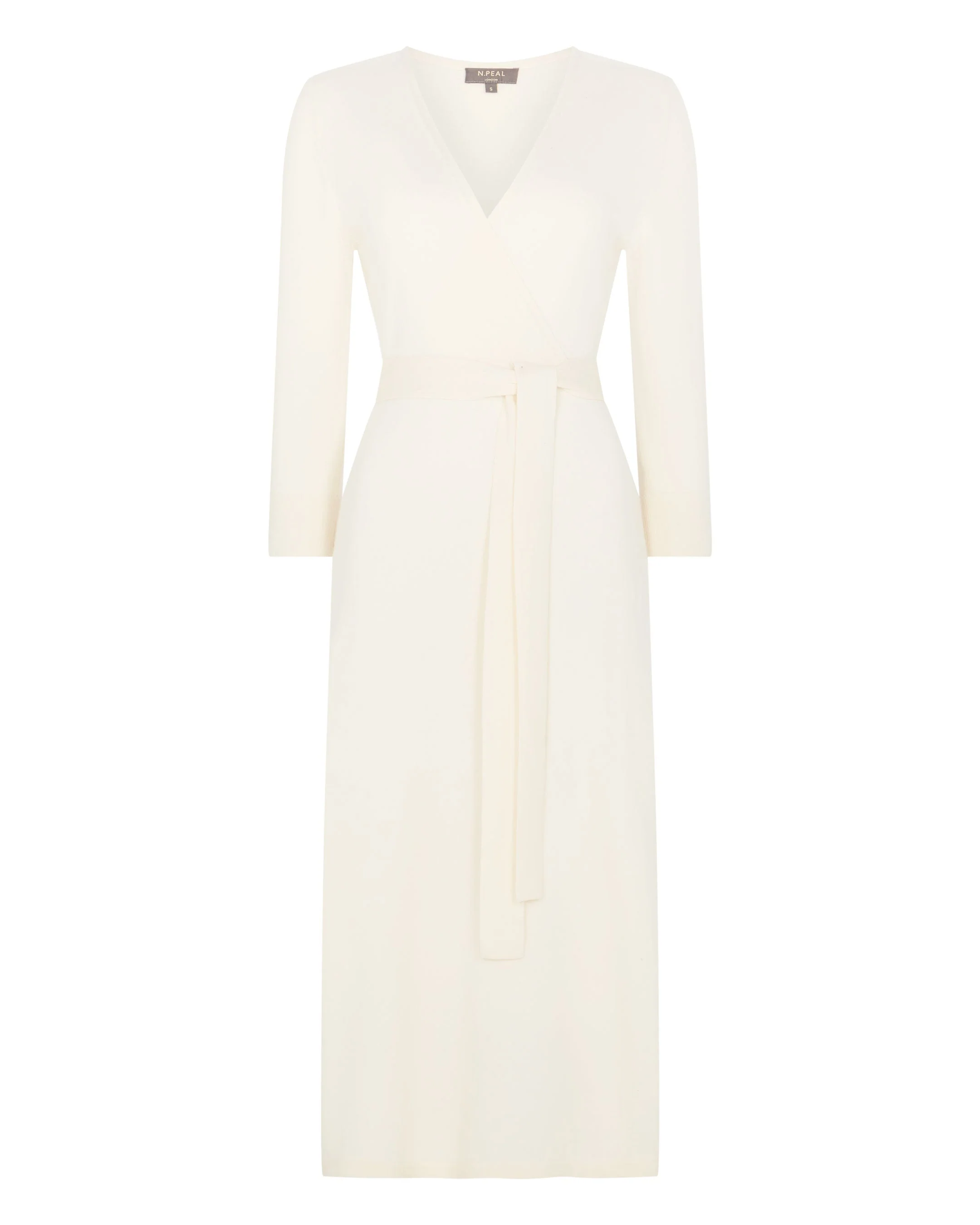 Women's Willa Wrap Cashmere Dress New Ivory White - Image 2