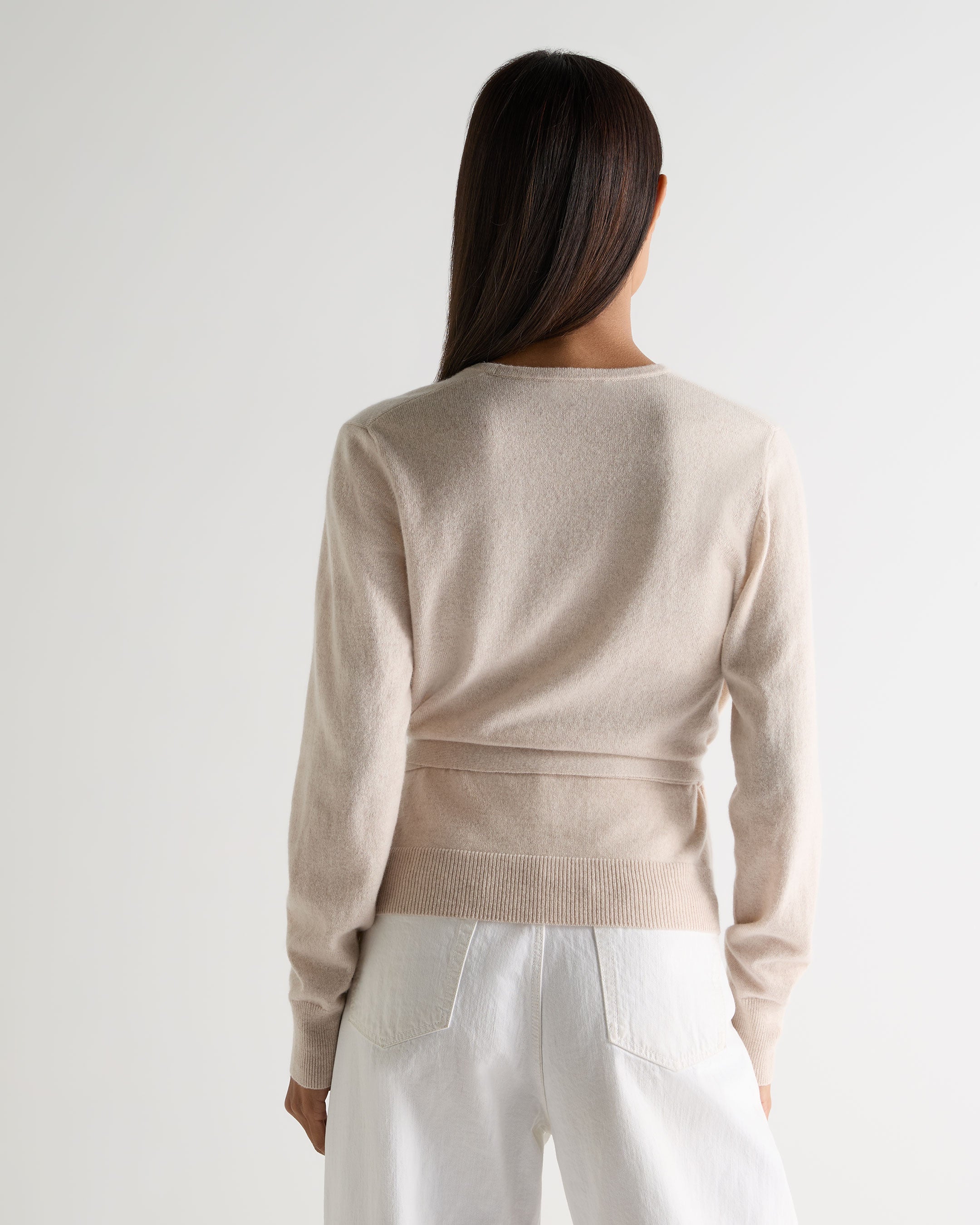 Women's Arabella Wrap Cashmere Cardigan Ecru White - Image 4